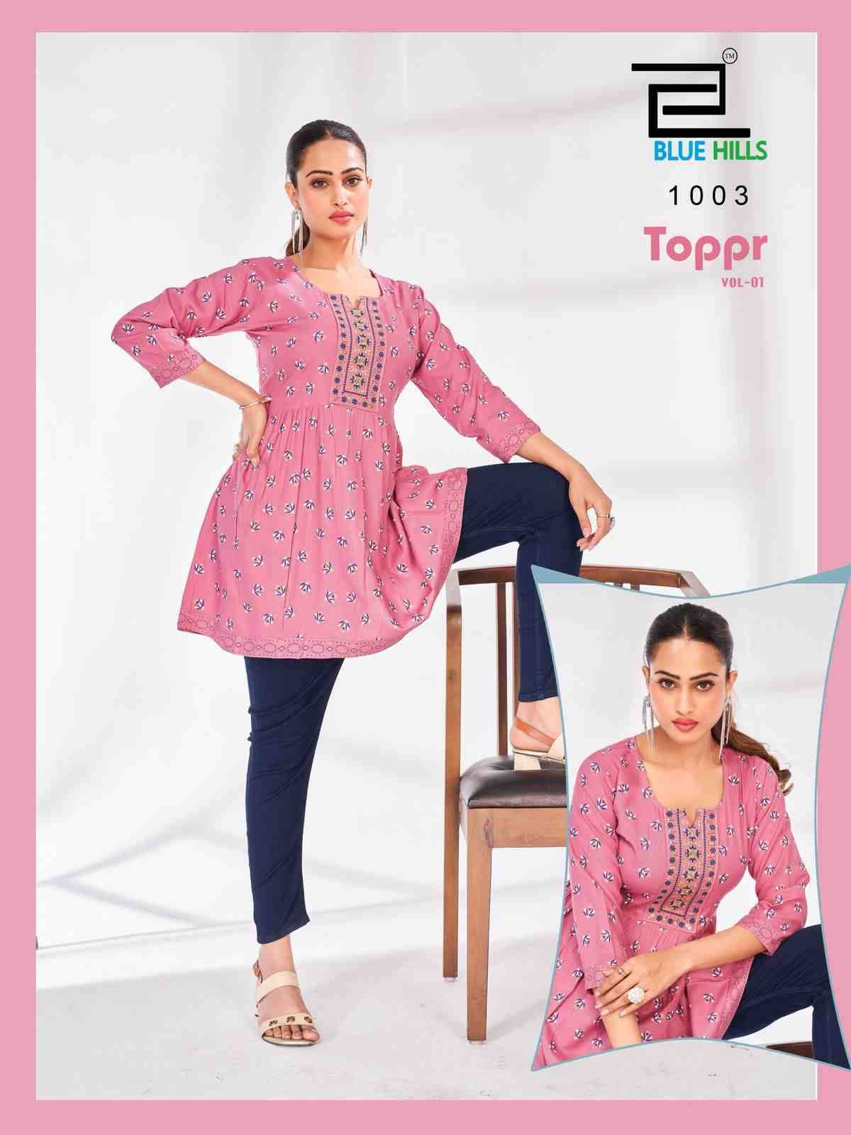 Toppr Vol-1 By Blue Hills 1001 To 1010 Series Designer Stylish Fancy Colorful Beautiful Party Wear & Ethnic Wear Collection Rayon Tops At Wholesale Price