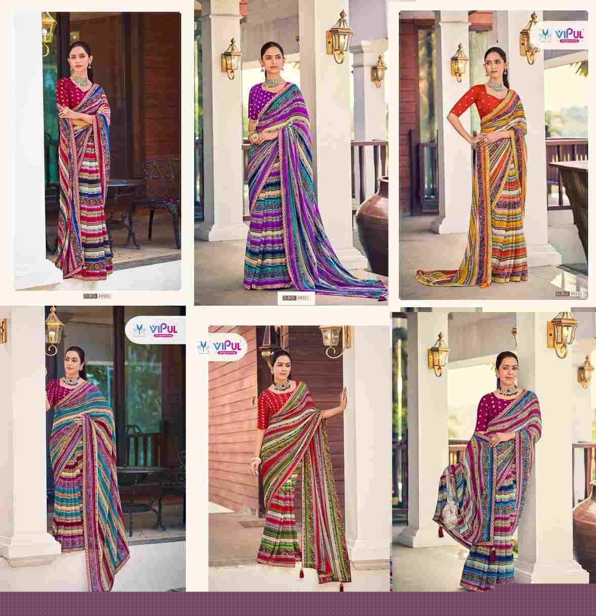 Ladlee By Vipul Fashion 88920 To 88925 Series Indian Traditional Wear Collection Beautiful Stylish Fancy Colorful Party Wear & Occasional Wear Weightless Sarees At Wholesale Price