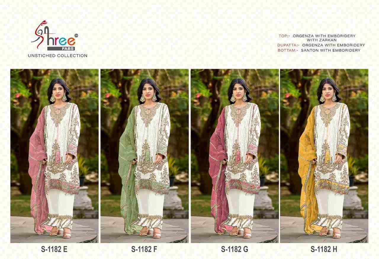 Shree Fabs Hit Design S-1182 Colours Vol-2 By Shree Fabs S-1182-E To S-1182-F Series Designer Pakistani Suits Beautiful Fancy Stylish Colorful Party Wear & Occasional Wear Organza Embroidery Dresses At Wholesale Price