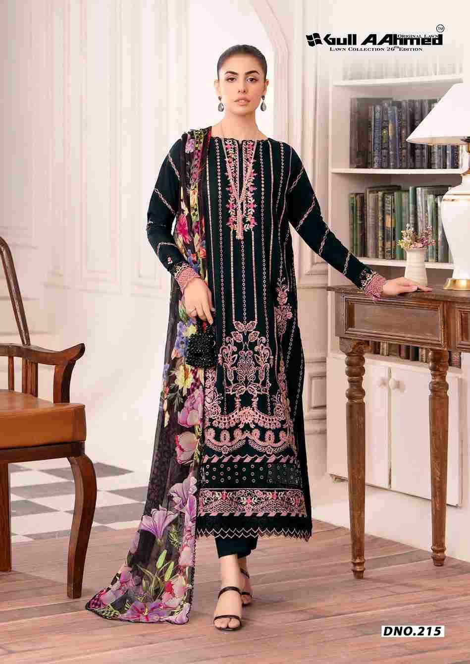 Gull Aahmed Lawn Collection Vol-26 By Gull Aahmed 215 To 220 Series Beautiful Festive Suits Stylish Fancy Colorful Casual Wear & Ethnic Wear Pure Lawn Cotton Dresses At Wholesale Price
