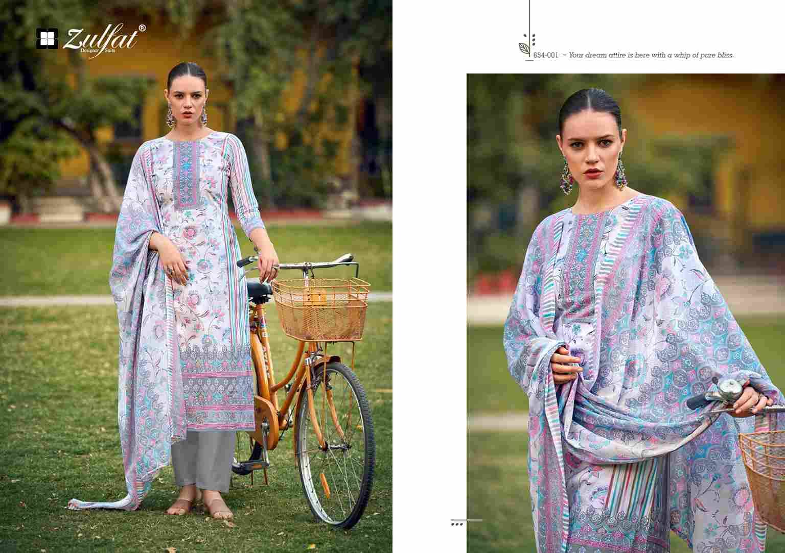 Farhana Vol-10 By Zulfat 654-001 To 654-008 Series Beautiful Festive Suits Stylish Fancy Colorful Casual Wear & Ethnic Wear Pure Cotton Print Dresses At Wholesale Price