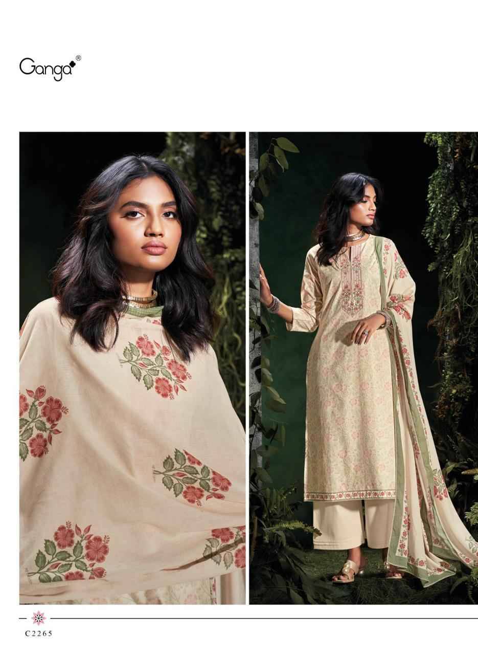 Nisrine By Ganga Fashion 2261 To 2266 Series Beautiful Festive Suits Colorful Stylish Fancy Casual Wear & Ethnic Wear Pure Cotton Dresses At Wholesale Price