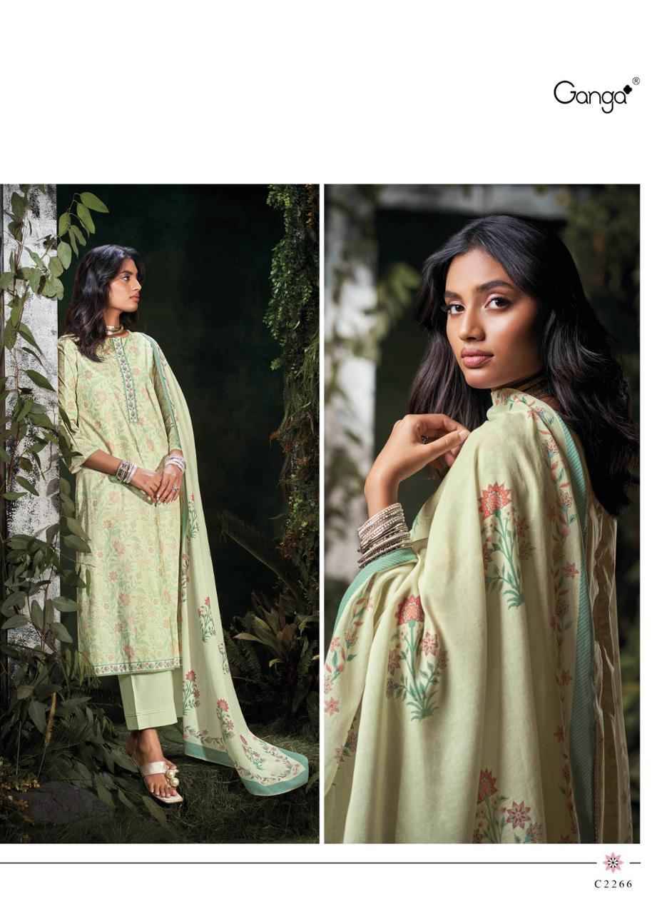 Nisrine By Ganga Fashion 2261 To 2266 Series Beautiful Festive Suits Colorful Stylish Fancy Casual Wear & Ethnic Wear Pure Cotton Dresses At Wholesale Price