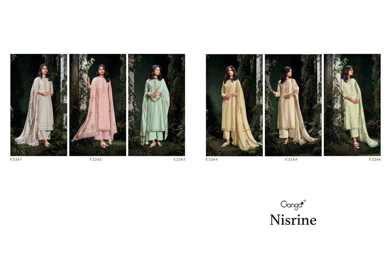 Nisrine By Ganga Fashion 2261 To 2266 Series Beautiful Festive Suits Colorful Stylish Fancy Casual Wear & Ethnic Wear Pure Cotton Dresses At Wholesale Price