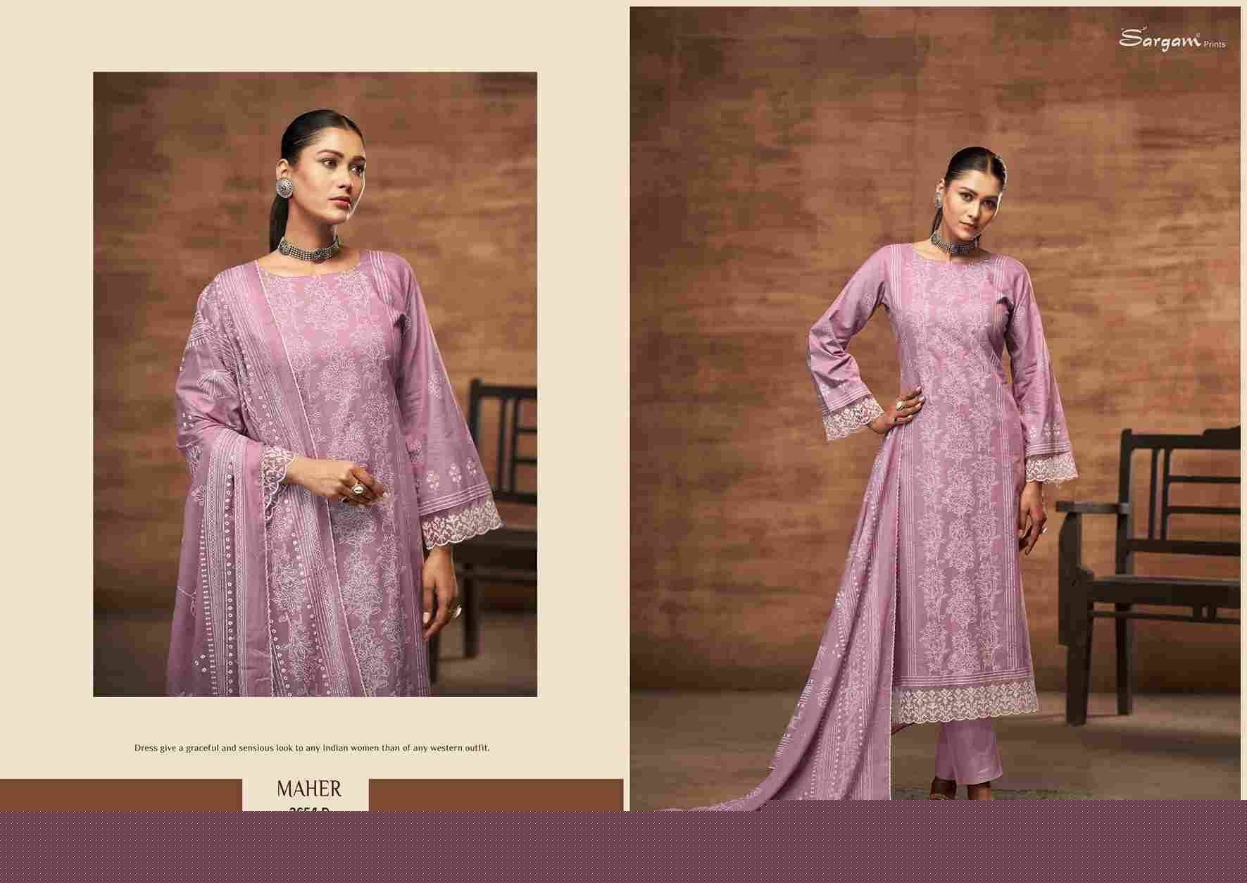 Maher By Sargam Prints 2654-A To 2654-D Series Beautiful Festive Suits Colorful Stylish Fancy Casual Wear & Ethnic Wear Pure Lawn Cotton Dresses At Wholesale Price