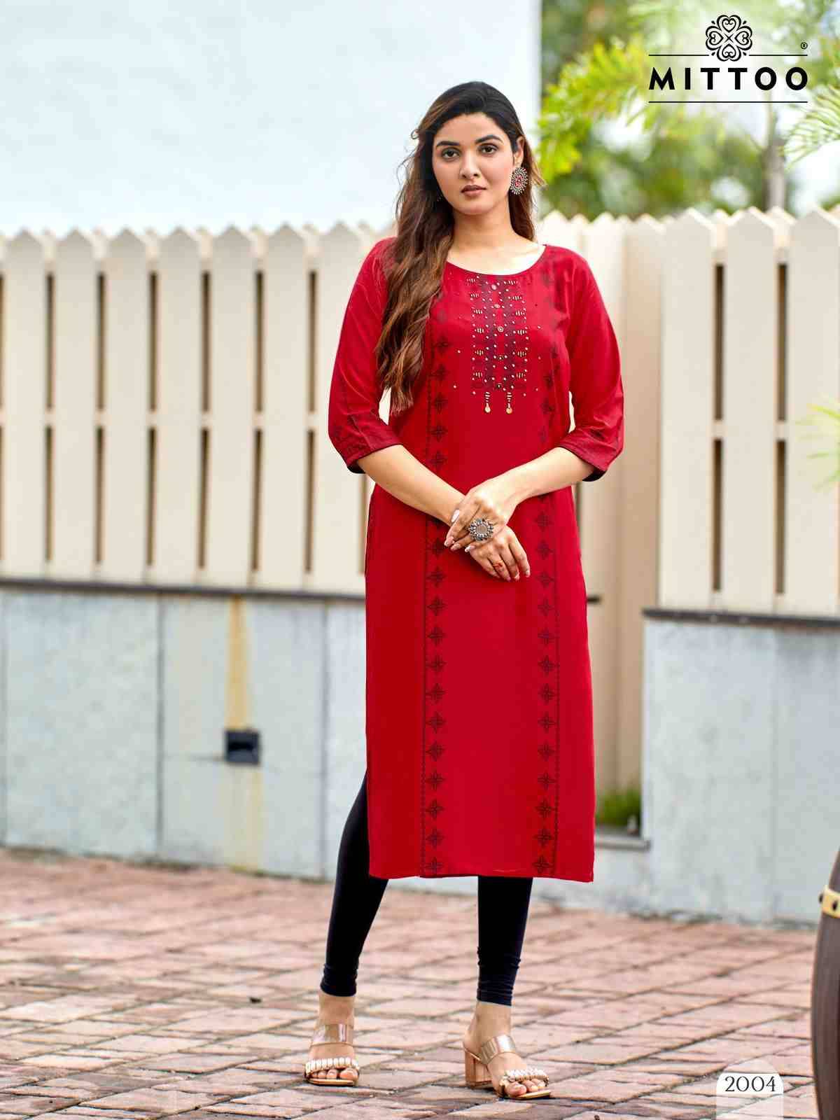 Saayra By Mittoo 2001 To 2006 Series Designer Stylish Fancy Colorful Beautiful Party Wear & Ethnic Wear Collection Rayon Kurtis At Wholesale Price