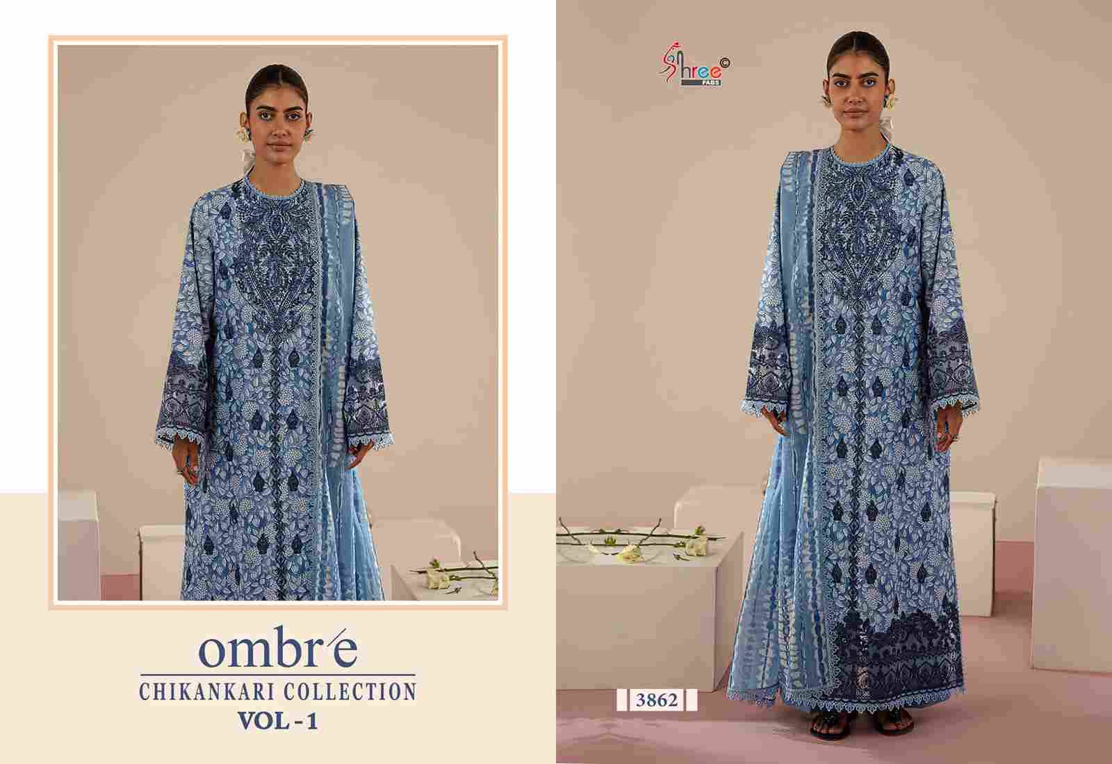 Ombre Chikankari Collection Vol-1 By Shree Fabs 3861 To 3868 Series Designer Pakistani Suits Collection Beautiful Stylish Fancy Colorful Party Wear & Ethnic Wear Pure Viscose With Pure Cotton With Embroidery Dresses At Wholesale Price