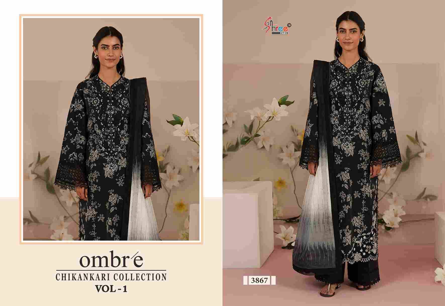 Ombre Chikankari Collection Vol-1 By Shree Fabs 3861 To 3868 Series Designer Pakistani Suits Collection Beautiful Stylish Fancy Colorful Party Wear & Ethnic Wear Pure Viscose With Pure Cotton With Embroidery Dresses At Wholesale Price