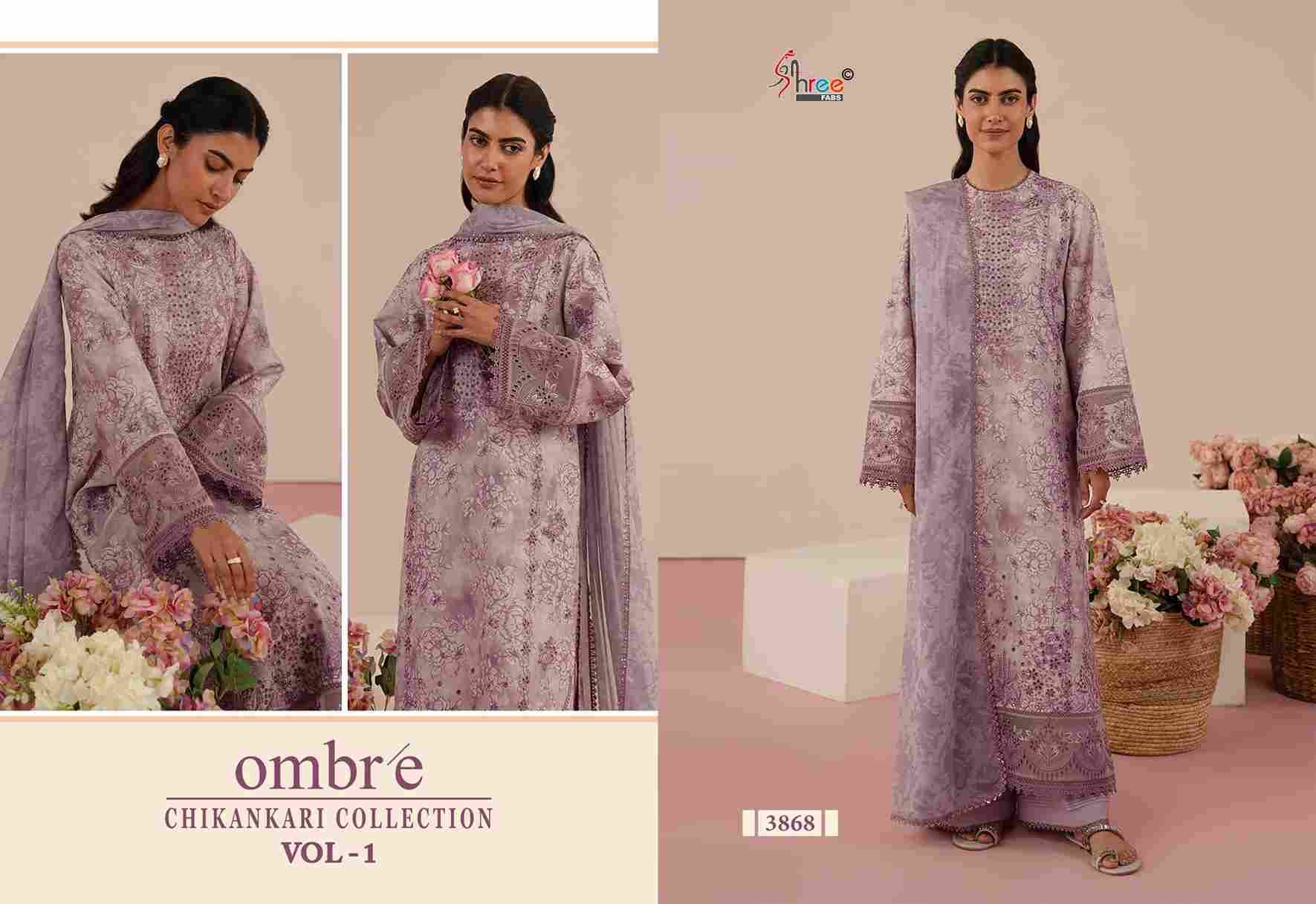 Ombre Chikankari Collection Vol-1 By Shree Fabs 3861 To 3868 Series Designer Pakistani Suits Collection Beautiful Stylish Fancy Colorful Party Wear & Ethnic Wear Pure Viscose With Pure Cotton With Embroidery Dresses At Wholesale Price