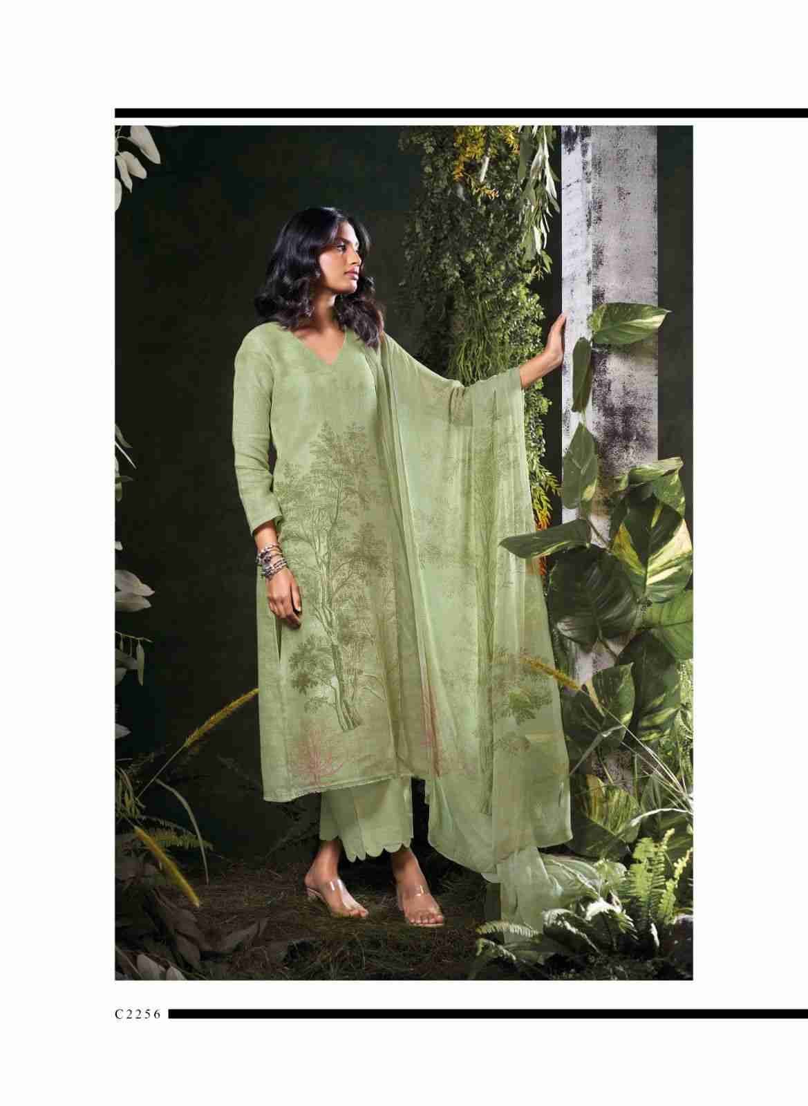 Omnia By Ganga Fashion 2255 To 2260 Series Beautiful Festive Suits Colorful Stylish Fancy Casual Wear & Ethnic Wear Pure Linen Jacquard Dresses At Wholesale Price