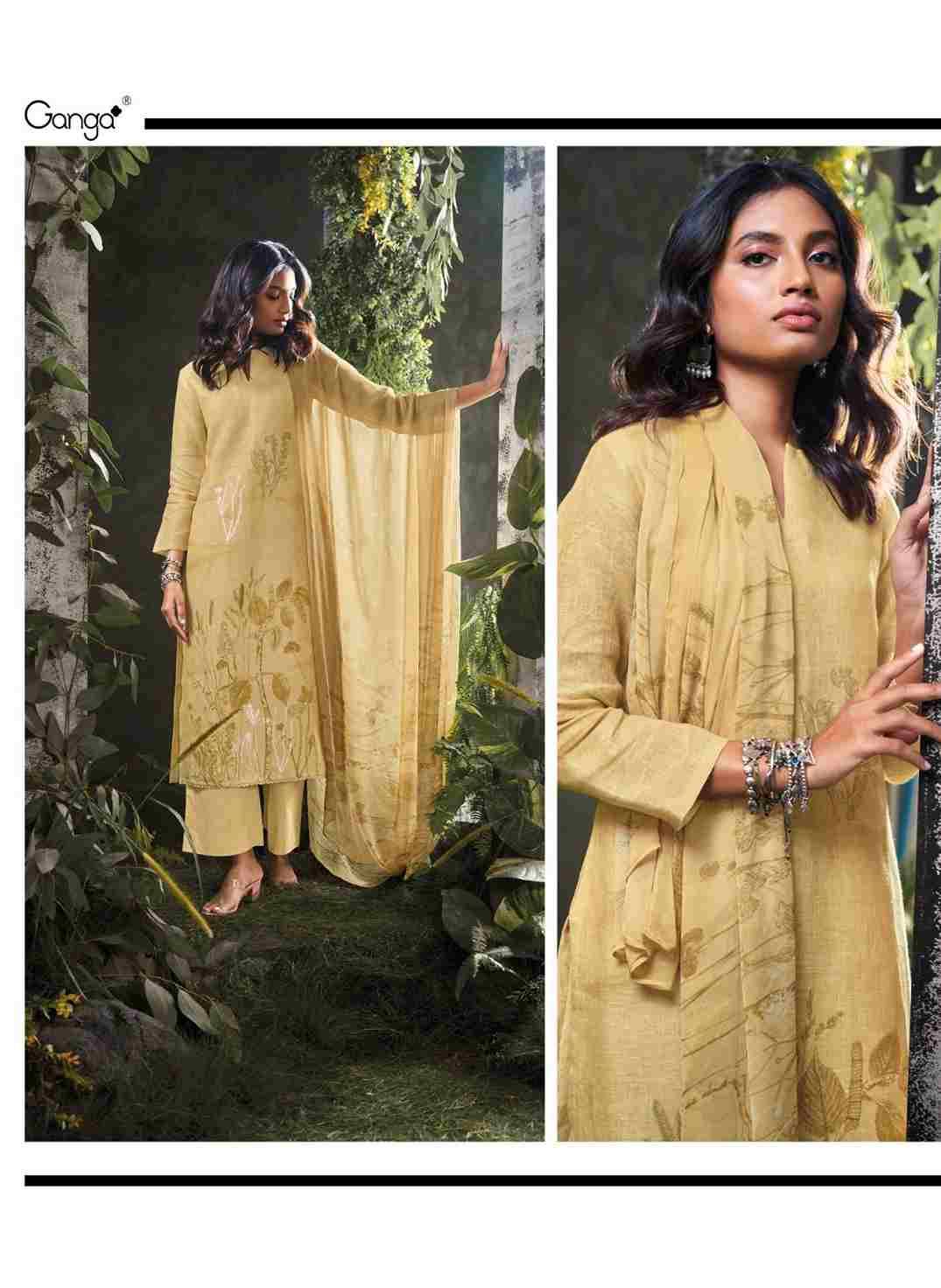 Omnia By Ganga Fashion 2255 To 2260 Series Beautiful Festive Suits Colorful Stylish Fancy Casual Wear & Ethnic Wear Pure Linen Jacquard Dresses At Wholesale Price