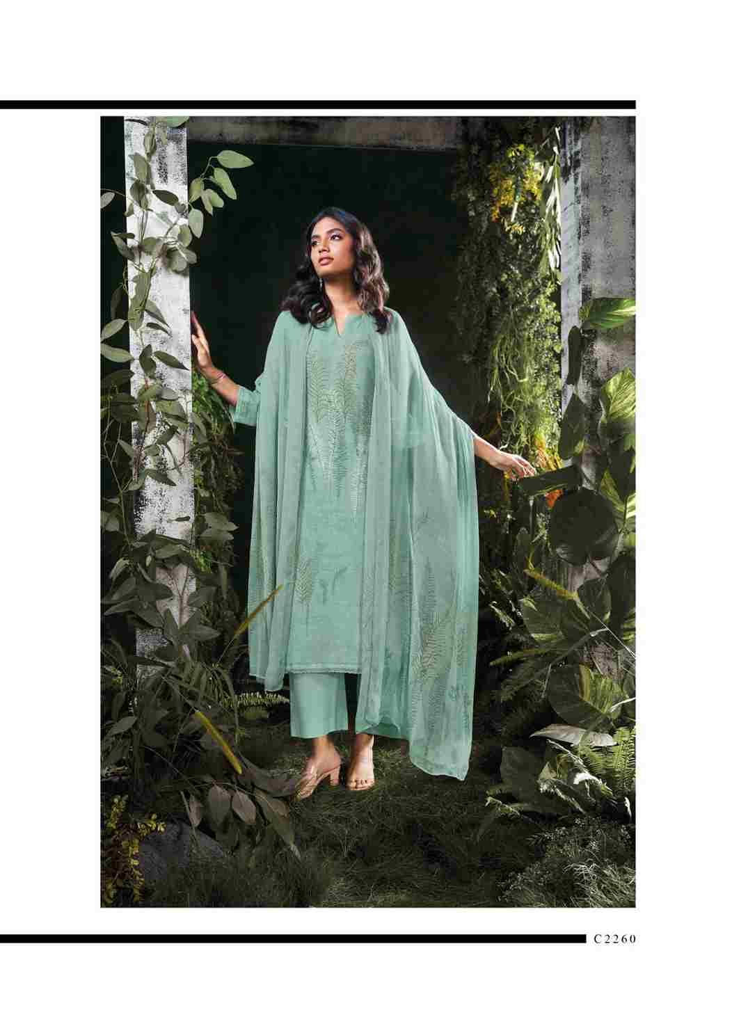 Omnia By Ganga Fashion 2255 To 2260 Series Beautiful Festive Suits Colorful Stylish Fancy Casual Wear & Ethnic Wear Pure Linen Jacquard Dresses At Wholesale Price
