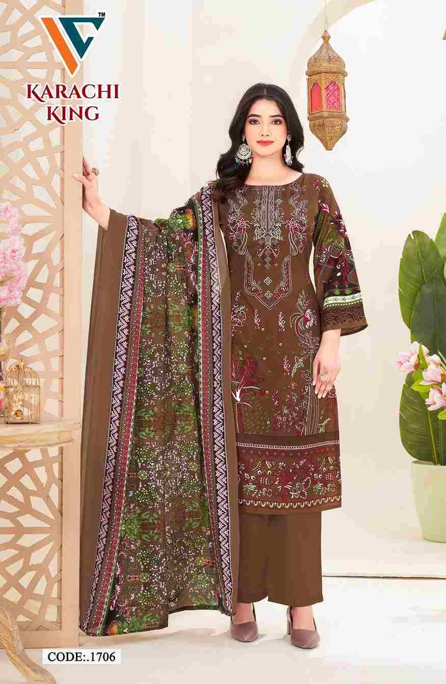 Karachi King Vol-17 By Vandana Creation 1701 To 1708 Series Beautiful Festive Suits Stylish Fancy Colorful Casual Wear & Ethnic Wear Cotton Print Dresses At Wholesale Price