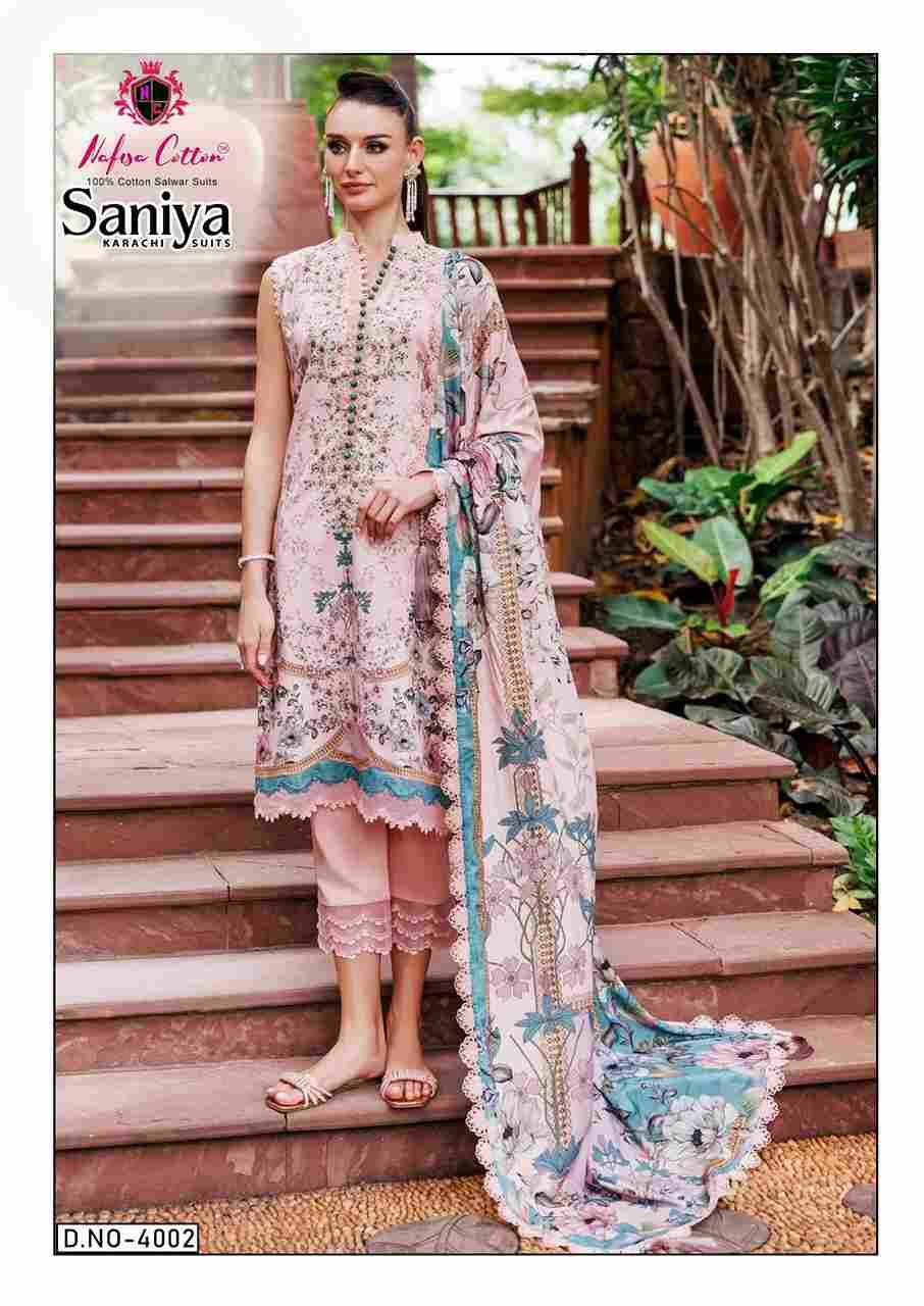 Saniya Vol-4 By Nafisa Cotton 4001 To 4006 Series Beautiful Stylish Festive Suits Fancy Colorful Casual Wear & Ethnic Wear & Ready To Wear Soft Cotton Print Dresses At Wholesale Price