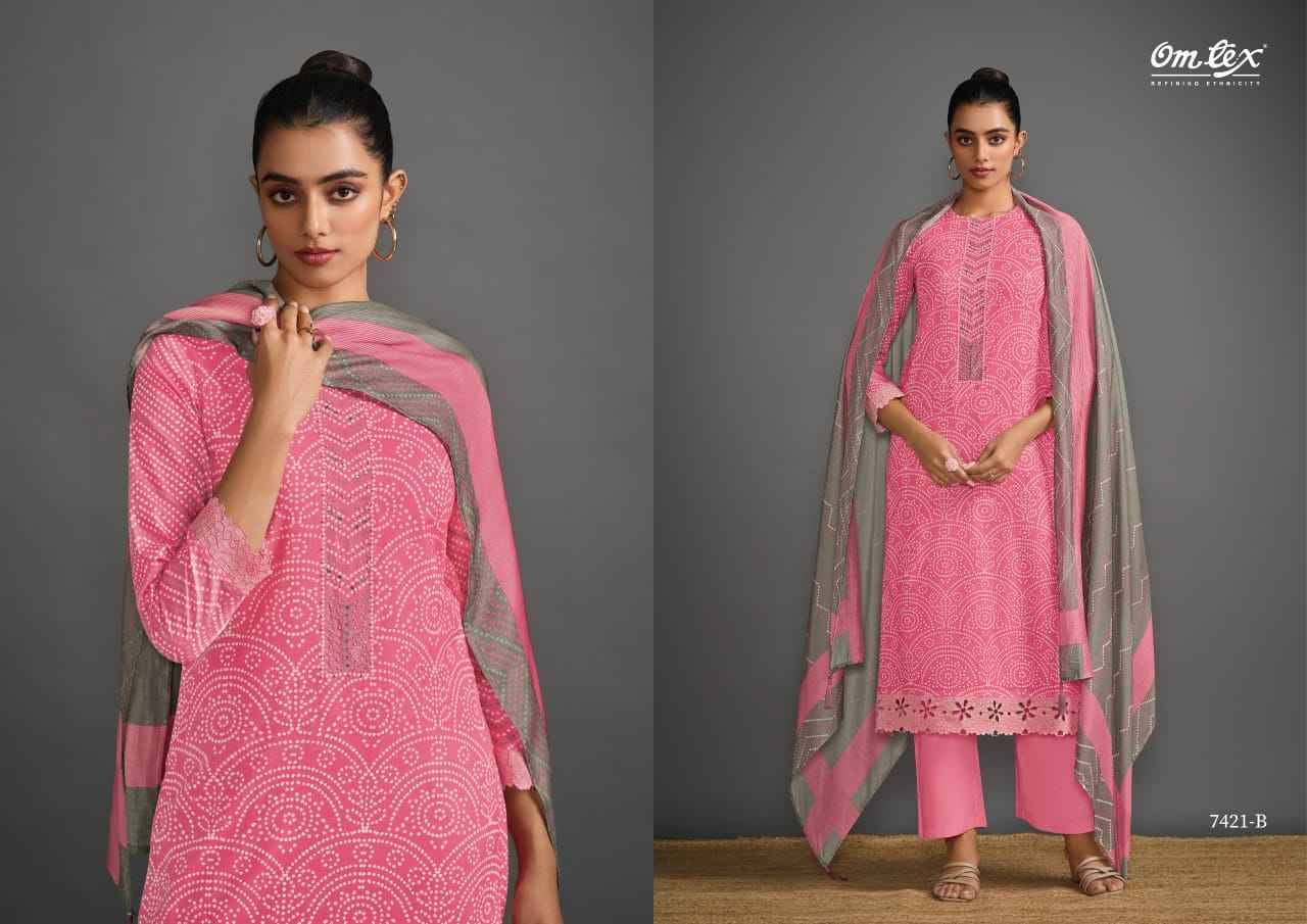 Glamour Gaze By Om Tex 7421-A To 7421-D Series Beautiful Suits Stylish Fancy Colorful Party Wear & Ethnic Wear Lawn Cotton Dresses At Wholesale Price