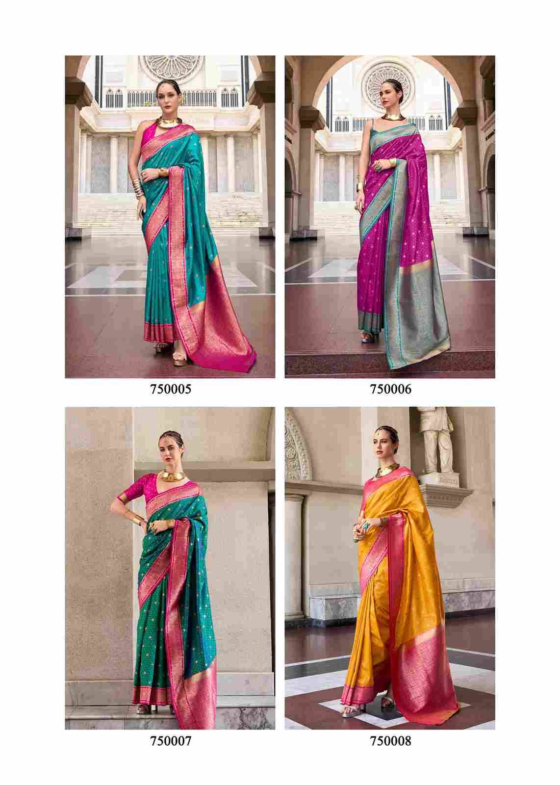 Apollo By Rajpath 750001 To 750008 Series Indian Traditional Wear Collection Beautiful Stylish Fancy Colorful Party Wear & Occasional Wear Soft Silk Sarees At Wholesale Price