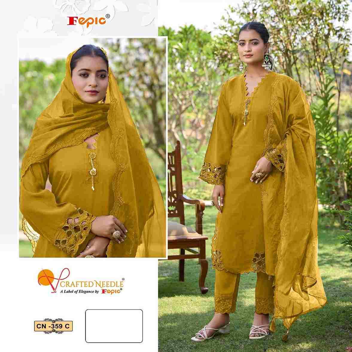 Fepic 359 Colours By Fepic 359-A To 359-C Series Beautiful Pakistani Suits Colorful Stylish Fancy Casual Wear & Ethnic Wear Slub Embroidered Dresses At Wholesale Price