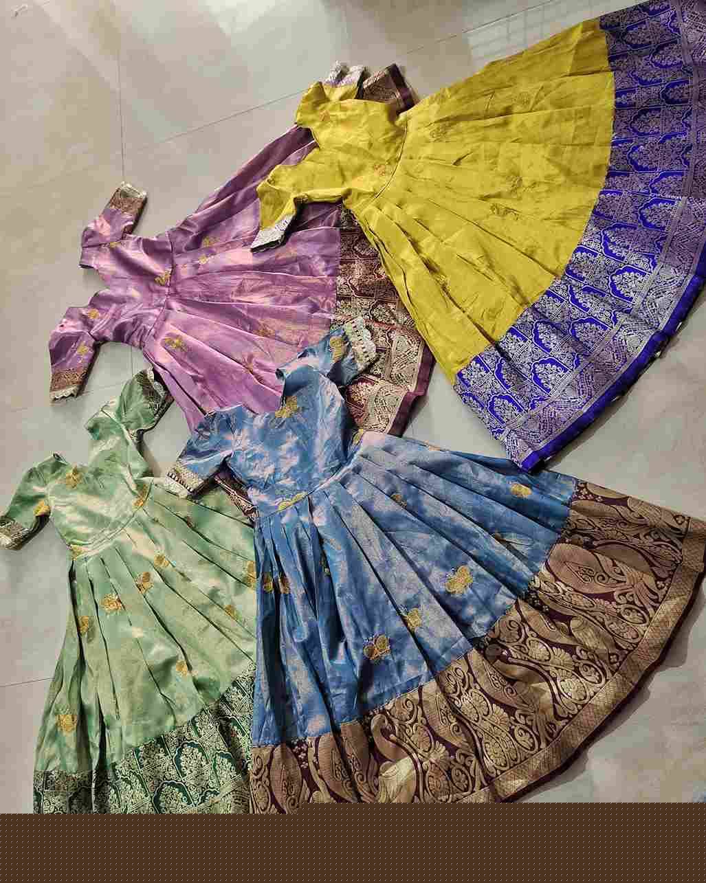 Pv-Kids Gown By Fashid Wholesale 01 To 04 Series Designer Beautiful Collection Occasional Wear & Party Wear Pure Silk Gowns At Wholesale Price