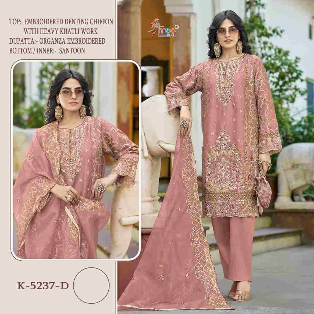 Shree Fabs Hit Design K-5237 Colours By Shree Fabs K-5237-A To K-5237-D Series Beautiful Pakistani Suits Colorful Stylish Fancy Casual Wear & Ethnic Wear Chiffon Embroidered Dresses At Wholesale Price