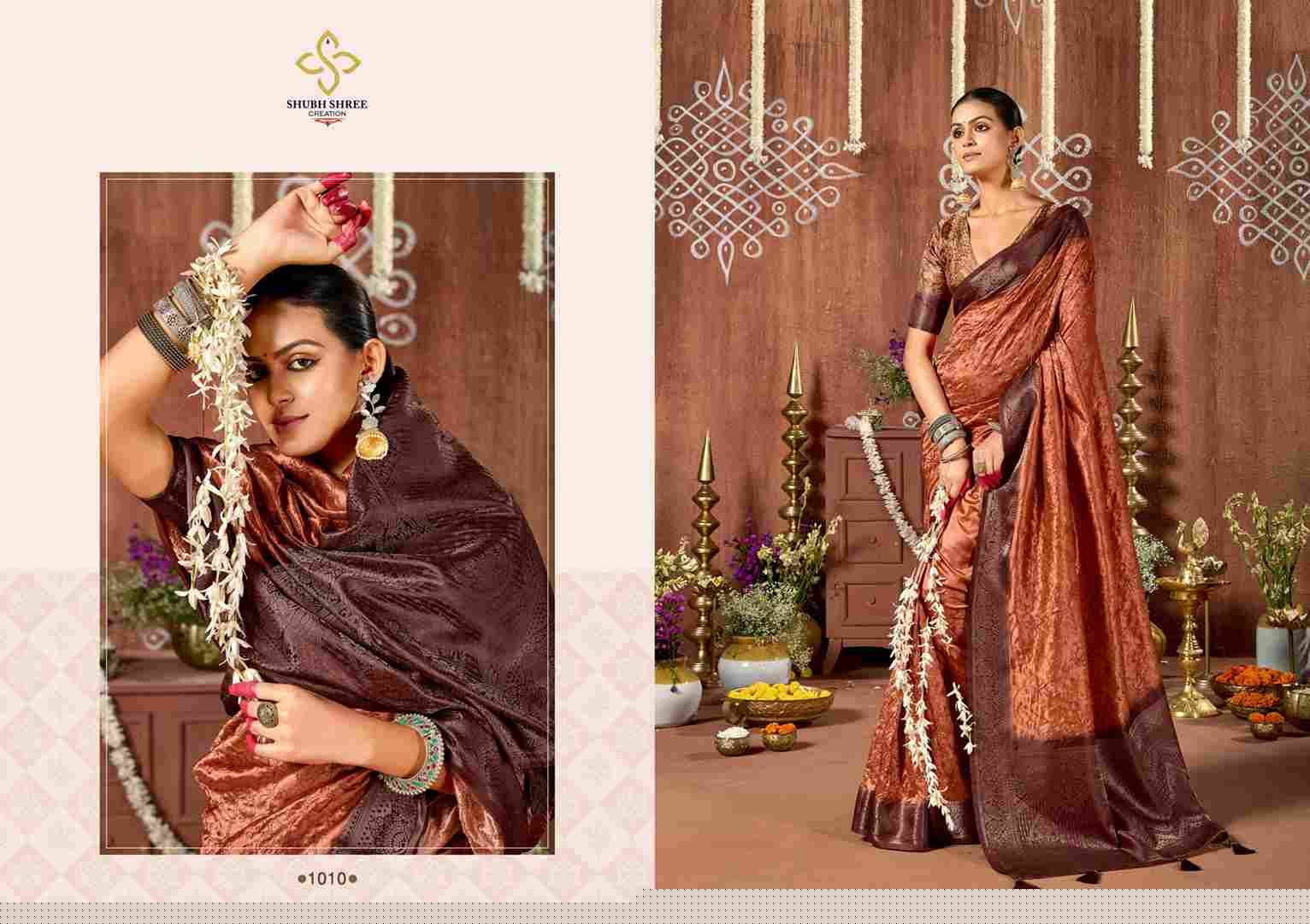 Saarika By Shubh Shree 1001 To 1010 Series Indian Traditional Wear Collection Beautiful Stylish Fancy Colorful Party Wear & Occasional Wear Pure Tussar Silk Sarees At Wholesale Price