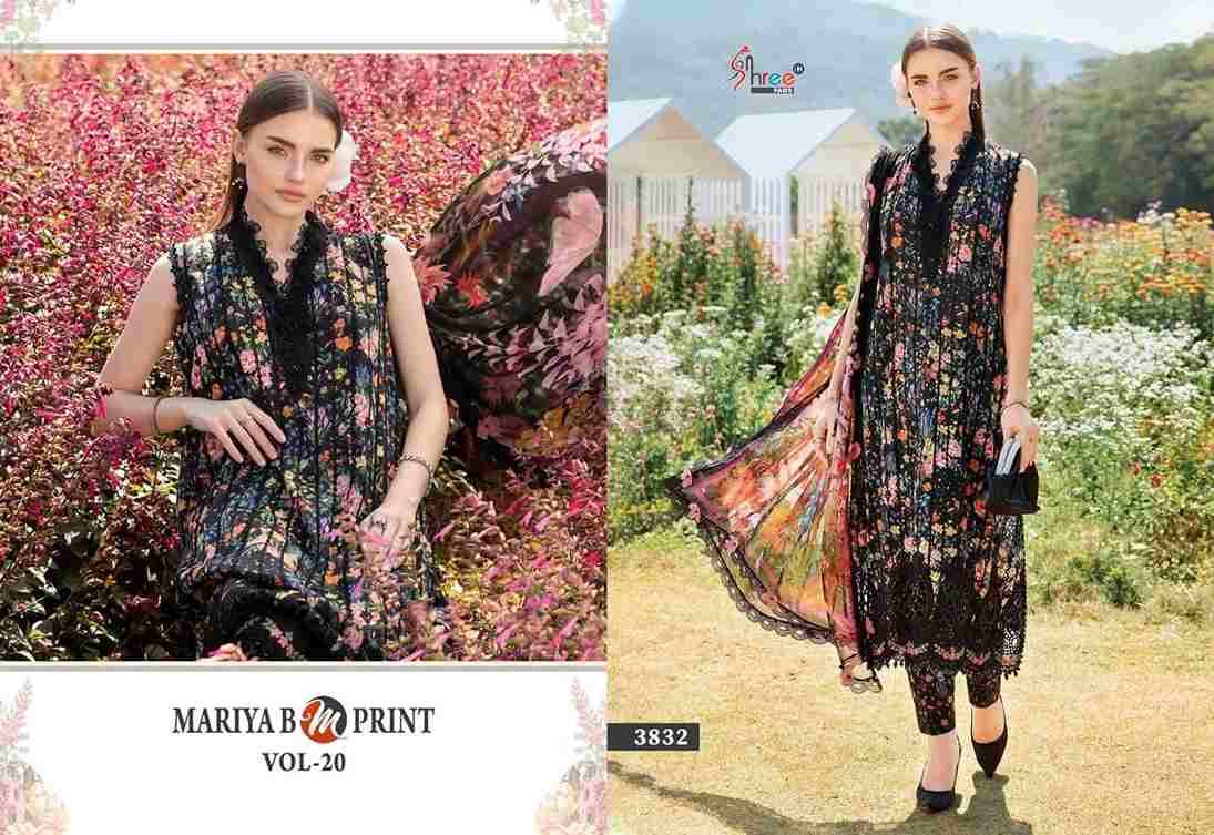 Mariya B Mprint Vol-20 By Shree Fabs 3827 To 3834 Series Beautiful Pakistani Suits Colorful Stylish Fancy Casual Wear & Ethnic Wear Pure Cotton Embroidered Dresses At Wholesale Price