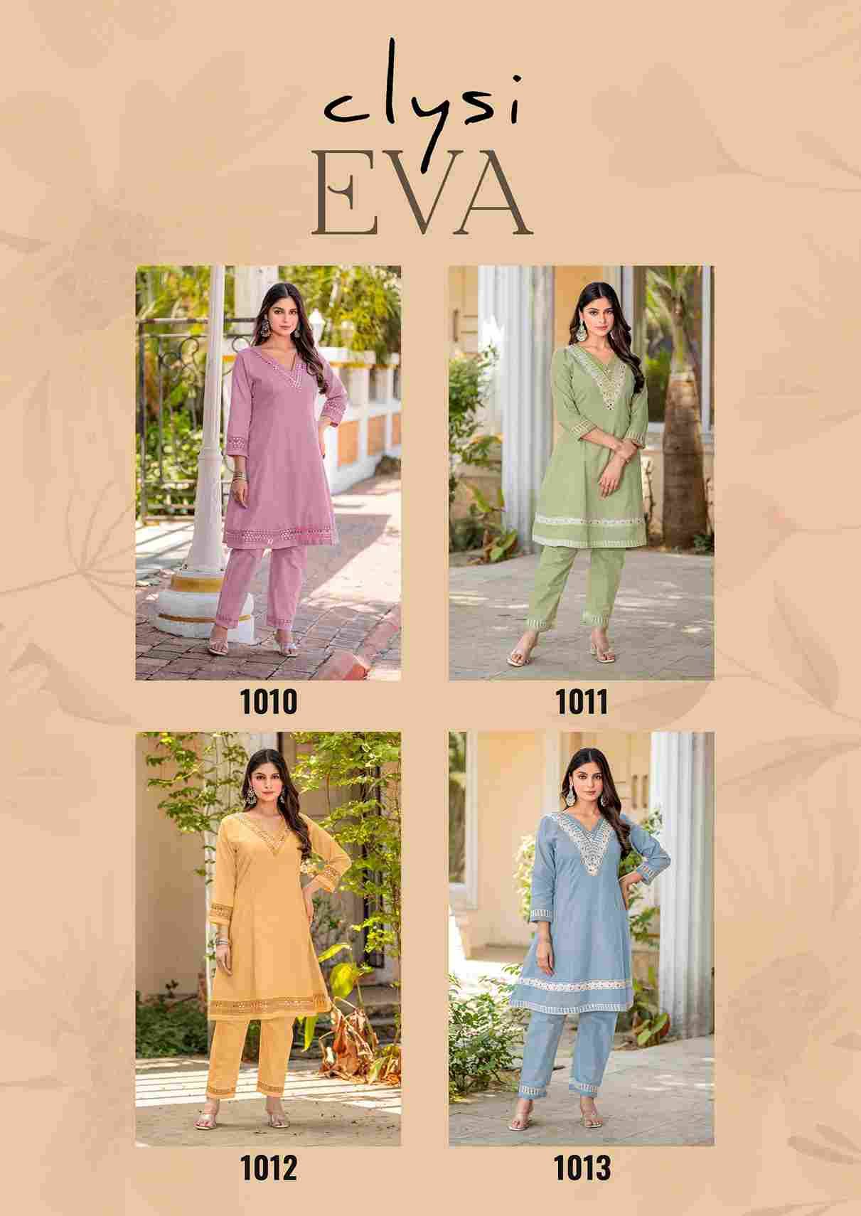 Eva By Clysi 1010 To 1013 Series Designer Stylish Fancy Colorful Beautiful Party Wear & Ethnic Wear Collection Cotton Dobby Co-Ords At Wholesale Price