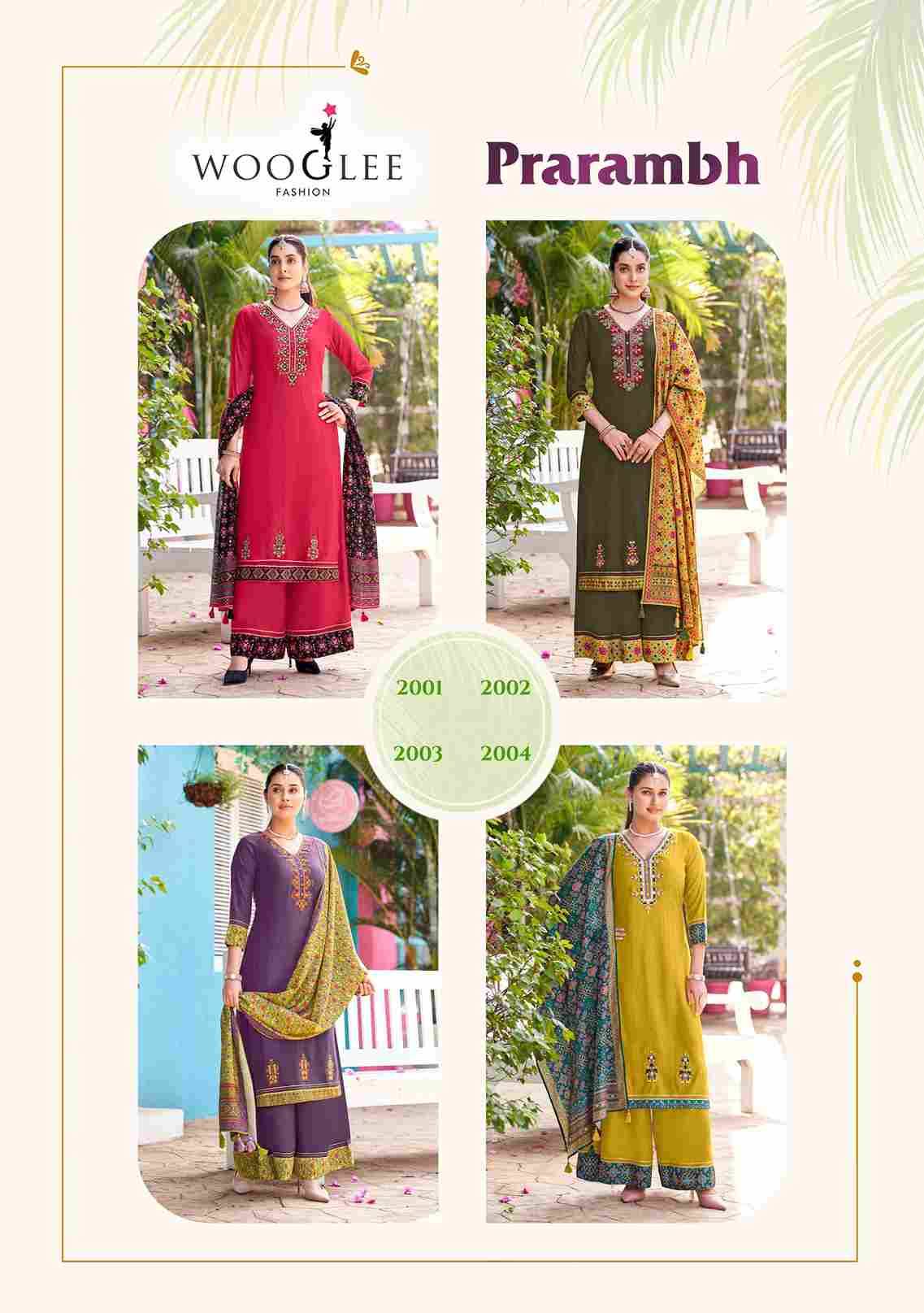 Prarambh By Wooglee 2001 To 2004 Series Beautiful Festive Suits Colorful Stylish Fancy Casual Wear & Ethnic Wear Modal Weaving Dresses At Wholesale Price