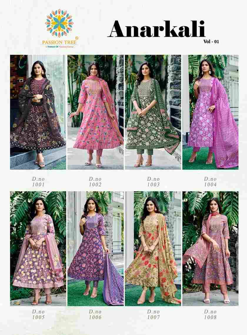 Anarkali Vol-1 By Passion Tree 1001 To 1008 Series Beautiful Festive Suits Colorful Stylish Fancy Casual Wear & Ethnic Wear Cotton Print Dresses At Wholesale Price