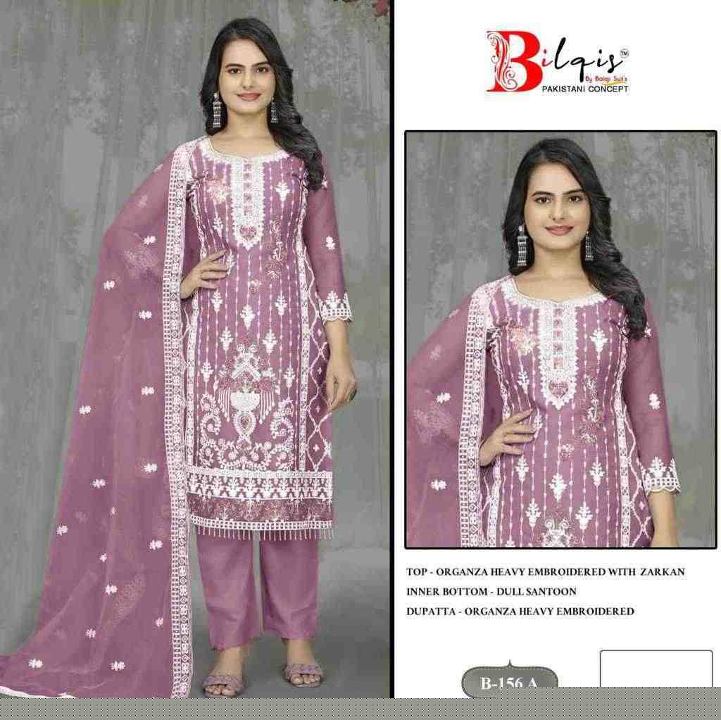 Bilqis 156 Colours By Bilqis 156-A To 156-D Series Beautiful Pakistani Suits Stylish Fancy Colorful Party Wear & Occasional Wear Organza Embroidery Dresses At Wholesale Price