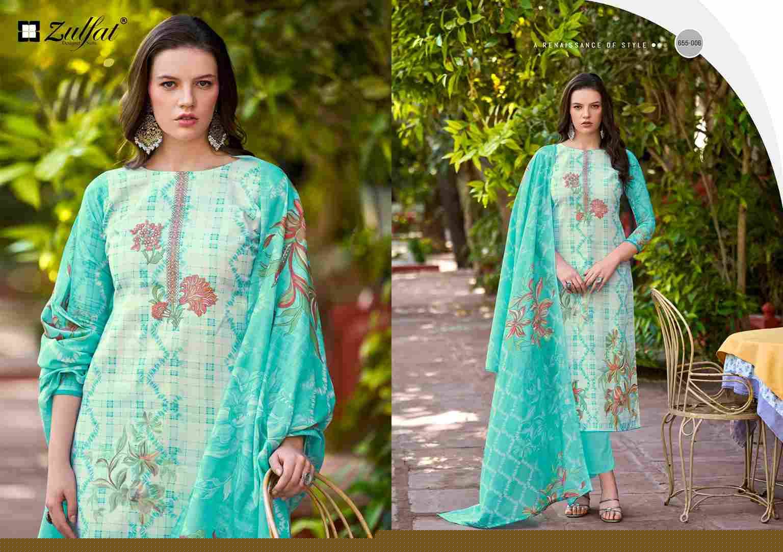 Noor Vol-2 By Zulfat 655-001 To 655-008 Series Beautiful Festive Suits Stylish Fancy Colorful Casual Wear & Ethnic Wear Pure Cotton Print Dresses At Wholesale Price