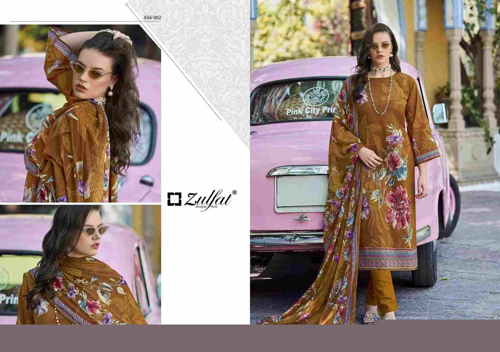 Bahaar By Zulfat 656-001 To 656-008 Series Beautiful Festive Suits Stylish Fancy Colorful Casual Wear & Ethnic Wear Pure Cotton Print Dresses At Wholesale Price