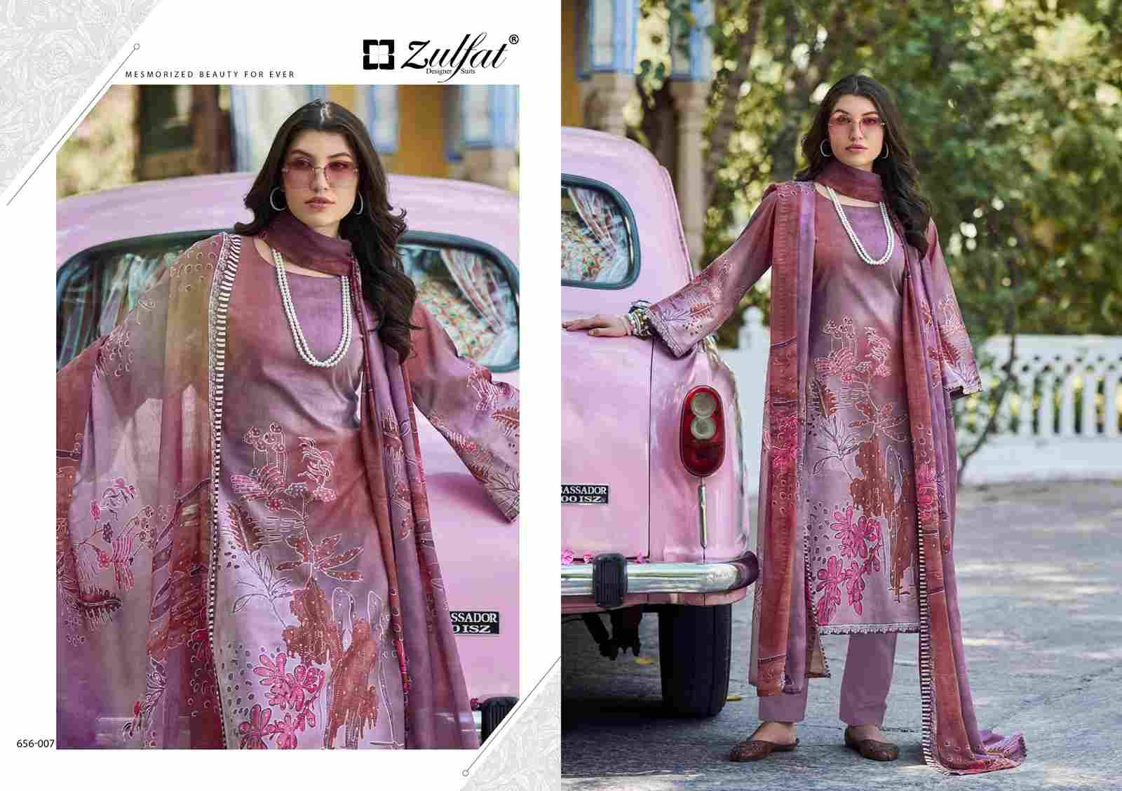 Bahaar By Zulfat 656-001 To 656-008 Series Beautiful Festive Suits Stylish Fancy Colorful Casual Wear & Ethnic Wear Pure Cotton Print Dresses At Wholesale Price