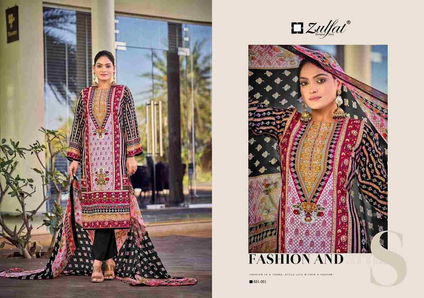 Nafisa By Zulfat 651-001 To 651-006 Series Beautiful Festive Suits Stylish Fancy Colorful Casual Wear & Ethnic Wear Pure Heavy Viscose Rayon Print Dresses At Wholesale Price