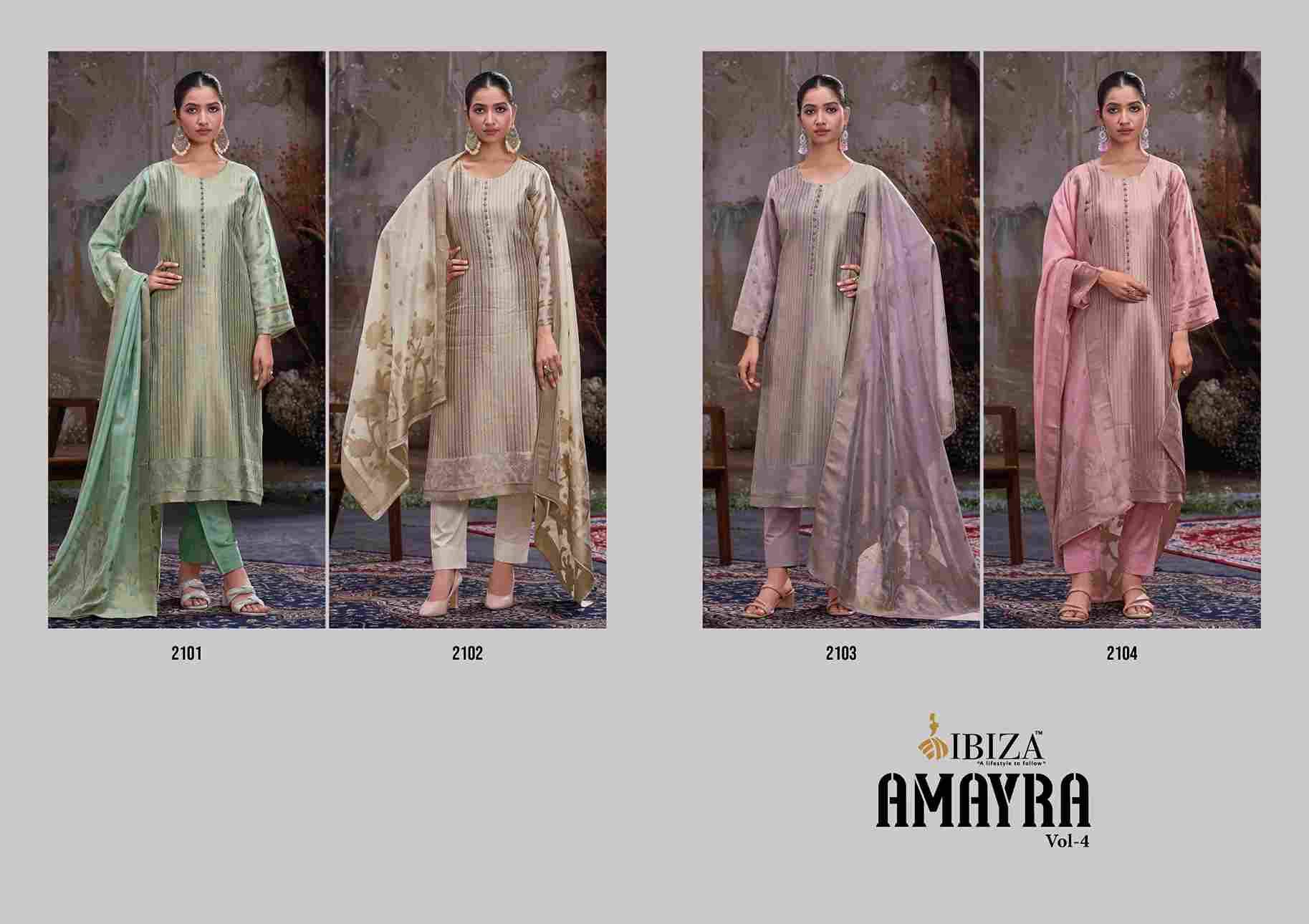 Amayra Vol-4 By Ibiza 2101 To 2104 Series Beautiful Festive Suits Colorful Stylish Fancy Casual Wear & Ethnic Wear Bangalori Silk Jacquard Dresses At Wholesale Price