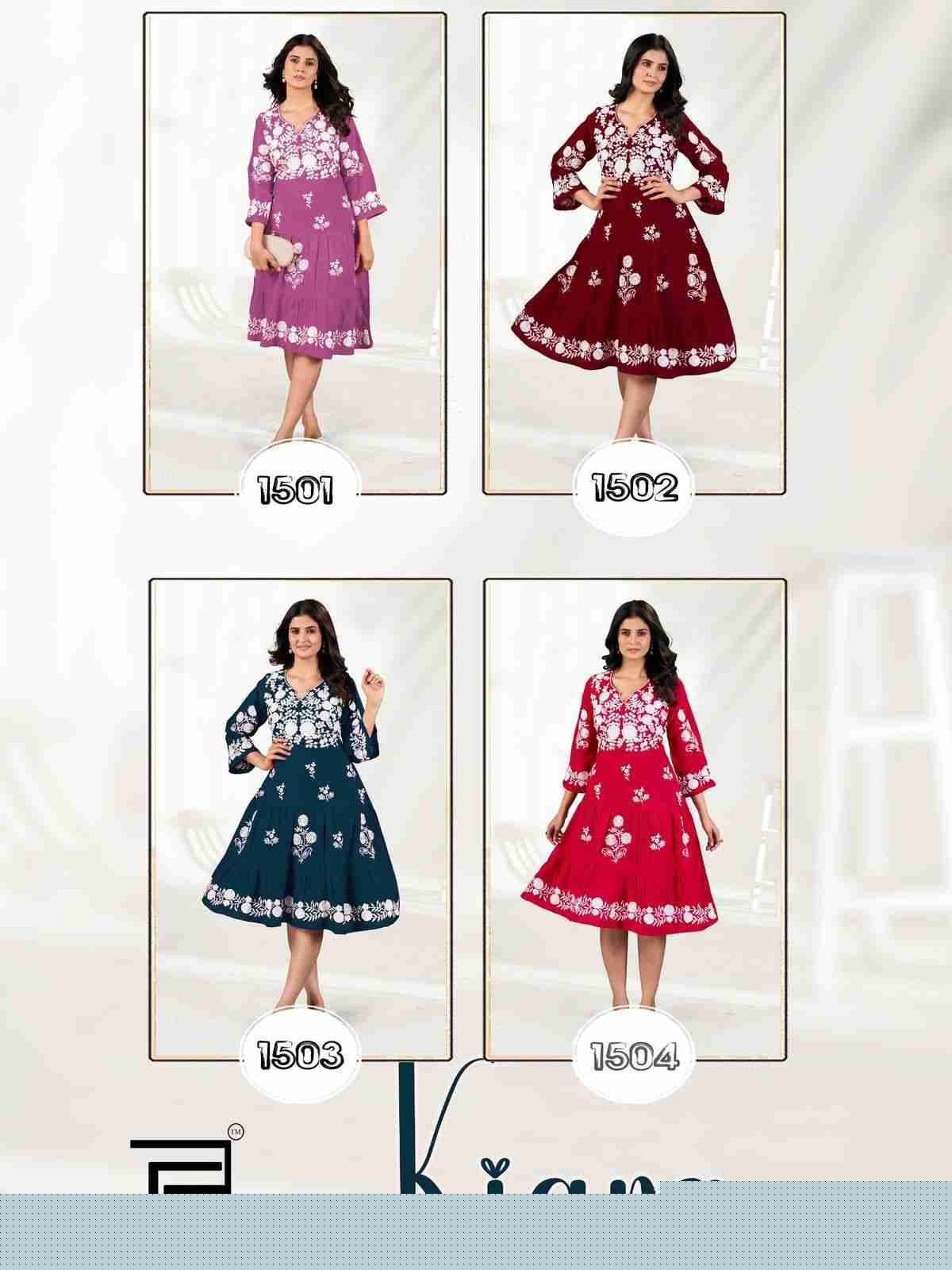 Kiara Vol-15 By Blue Hills 1501 To 1504 Series Designer Stylish Fancy Colorful Beautiful Party Wear & Ethnic Wear Collection Rayon With Work Kurtis At Wholesale Price
