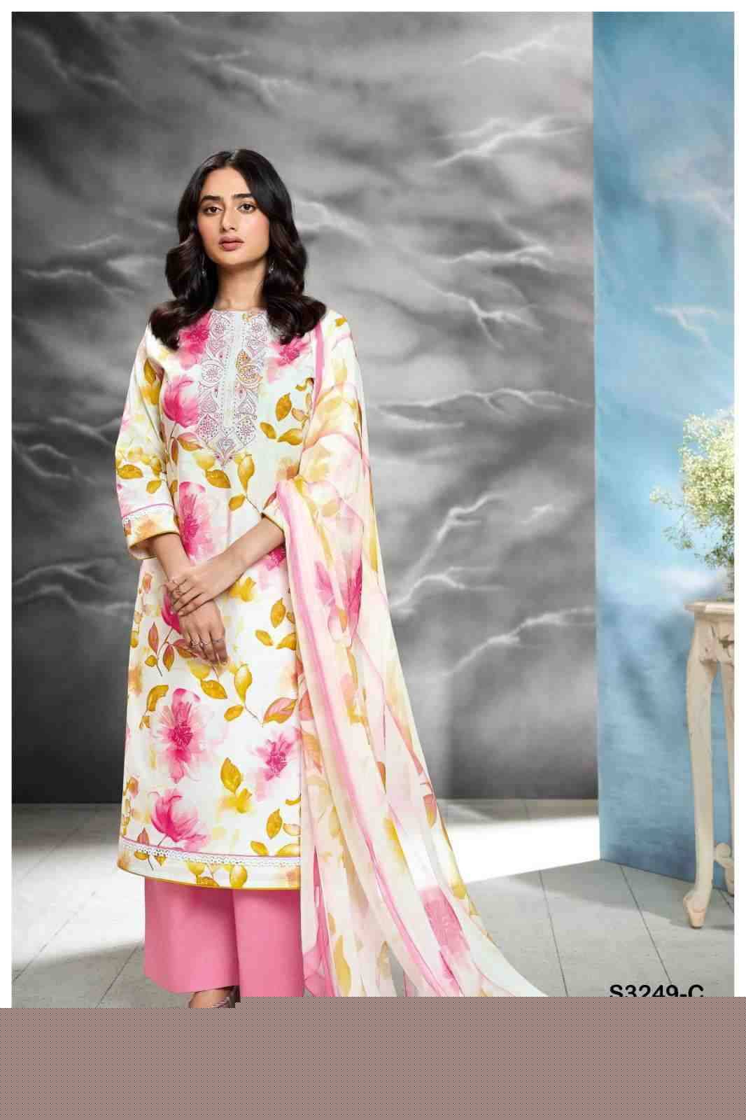 Eldana-3249 By Ganga Fashion 3249-A To 3249-C Series Beautiful Festive Suits Colorful Stylish Fancy Casual Wear & Ethnic Wear Premium Cotton Dresses At Wholesale Price