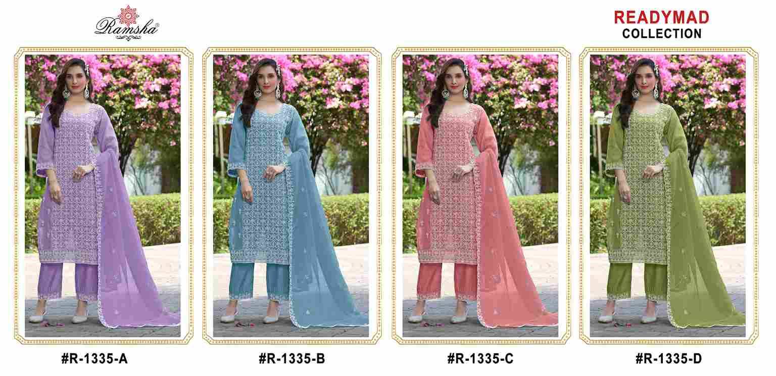 Ramsha 1335 Colours By Ramsha 1335-A To 1335-D Series Beautiful Pakistani Suits Colorful Stylish Fancy Casual Wear & Ethnic Wear Cruchy Dresses At Wholesale Price