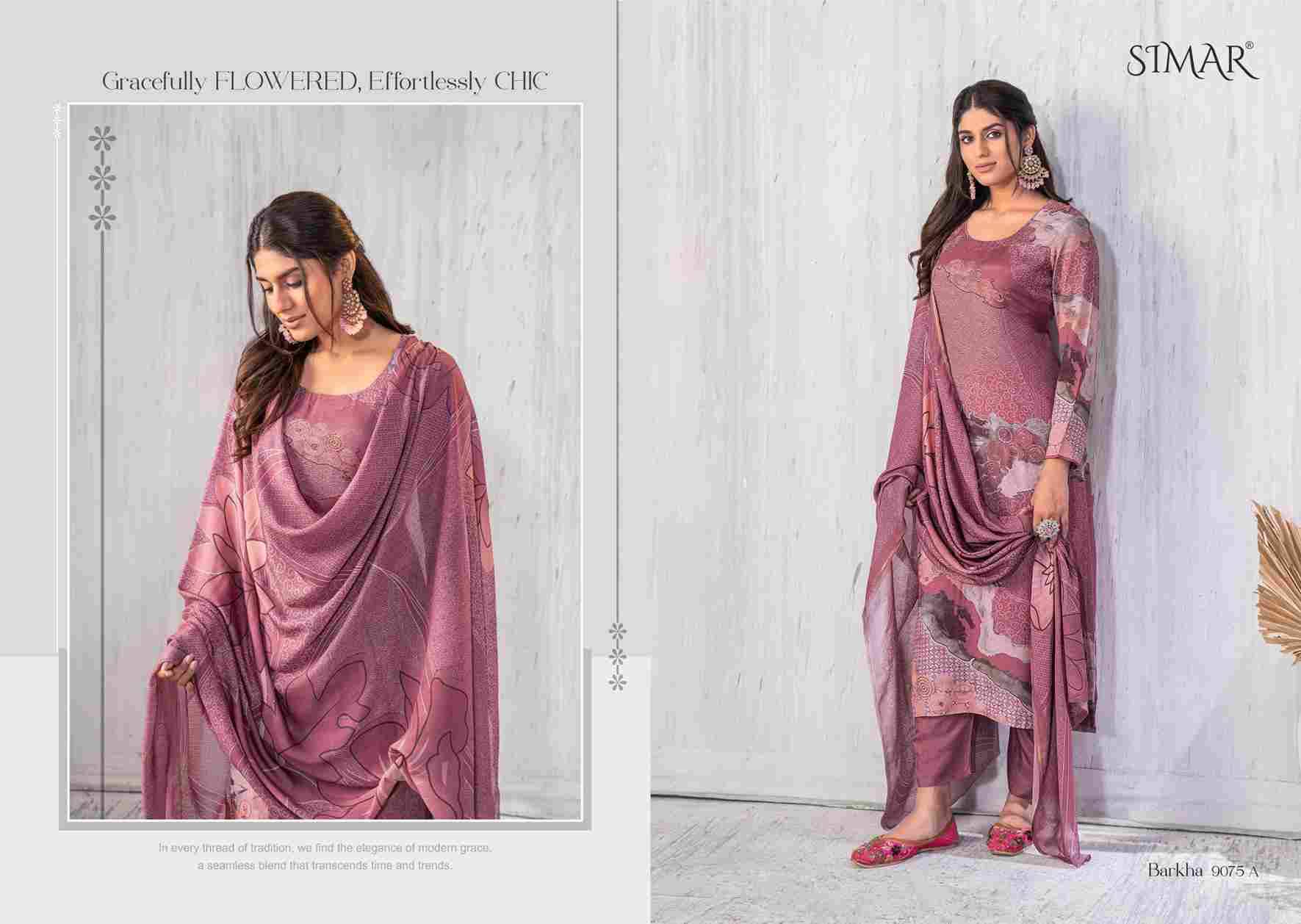 Barkha By Simar 9075-A To 9075-D Series Designer Festive Suits Beautiful Stylish Fancy Colorful Party Wear & Occasional Wear Pure Lawn Cotton Print Dresses At Wholesale Price