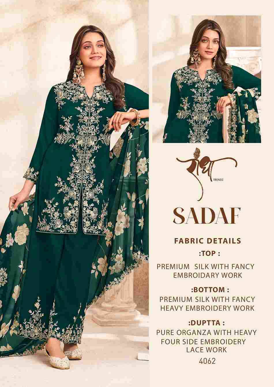 Sadaf By Radha Trendz 4061 To 4064 Series Festive Suits Beautiful Fancy Colorful Stylish Party Wear & Occasional Wear Premium Silk Dresses At Wholesale Price