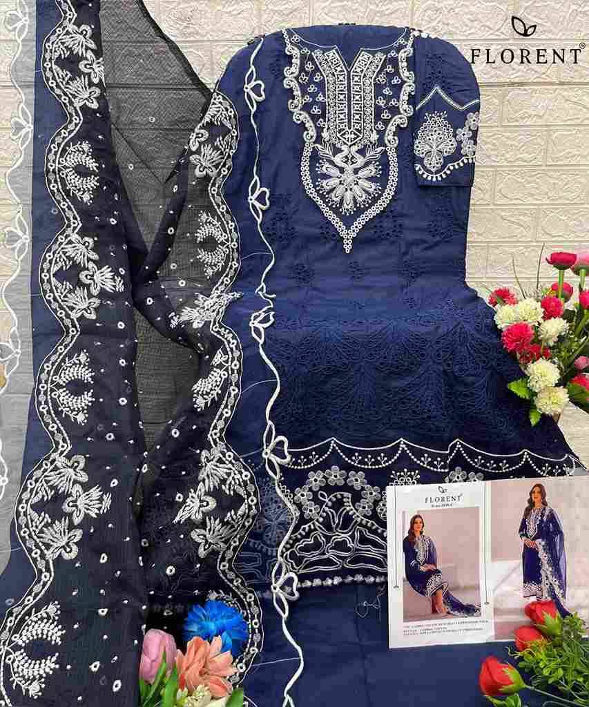Florent 1038 Colours By Fashid Wholesale 1038-A To 1038-C Series Pakistani Suits Beautiful Fancy Colorful Stylish Party Wear & Occasional Wear Cambric Cotton Embroidery Dresses At Wholesale Price