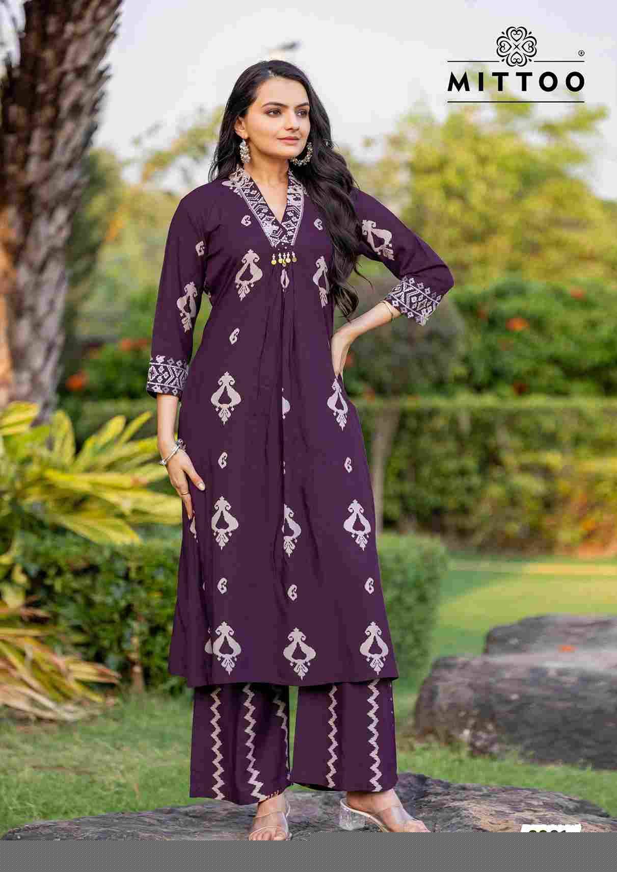 Vitara By Mittoo 2001 To 2005 Series Designer Collection Beautiful Stylish Fancy Colorful Party Wear & Occasional Wear Rayon Print Kurtis With Bottom At Wholesale Price