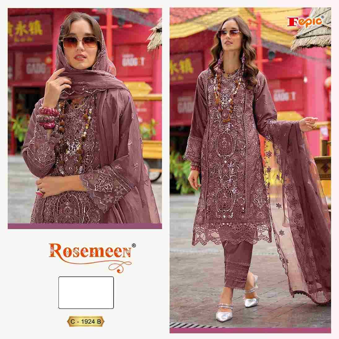 Fepic 1924 Colours By Fepic 1924-A To 1924-C Series Beautiful Pakistani Suits Colorful Stylish Fancy Casual Wear & Ethnic Wear Organza Embroidered Dresses At Wholesale Price