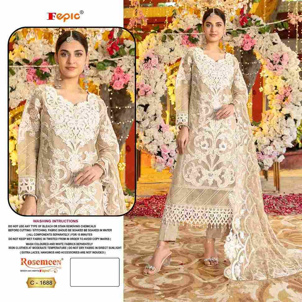 Fepic 1688 Colours By Fepic 1688-A To 1688-D Series Beautiful Pakistani Suits Stylish Fancy Colorful Party Wear & Occasional Wear Organza Embroidered Dresses At Wholesale Price