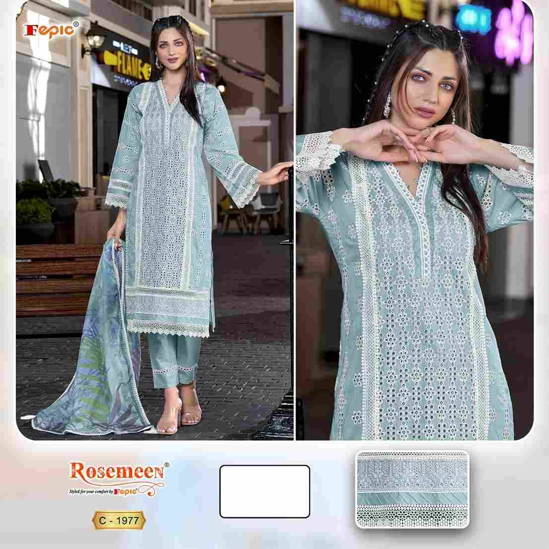Fepic 1977 Colours By Fepic 1977-A To 1977-C Series Beautiful Pakistani Suits Stylish Fancy Colorful Party Wear & Occasional Wear Pure Cotton Embroidered Dresses At Wholesale Price