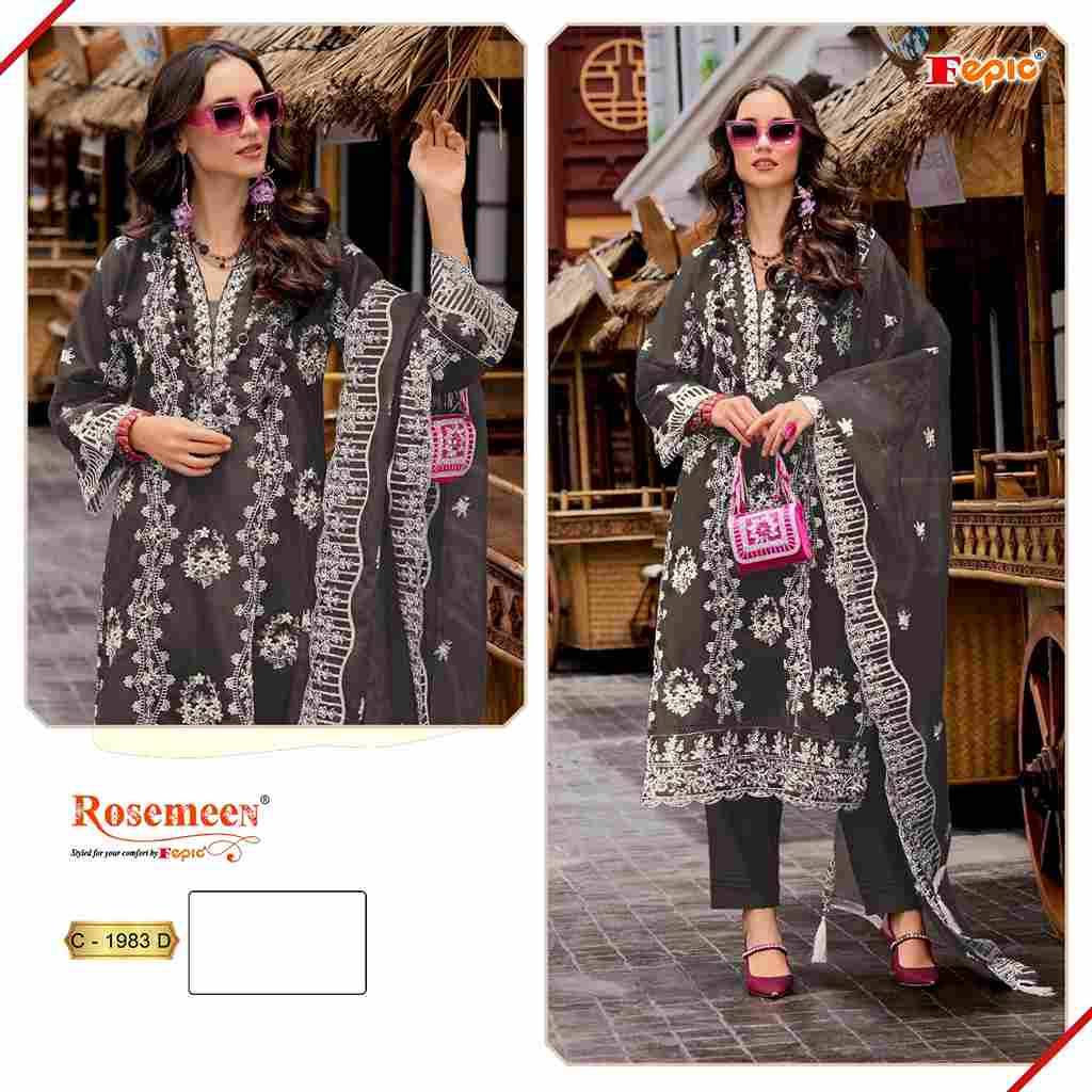 Fepic 1983 Colours By Fepic 1983-A To 1983-D Series Beautiful Pakistani Suits Stylish Fancy Colorful Party Wear & Occasional Wear Organza Embroidered Dresses At Wholesale Price