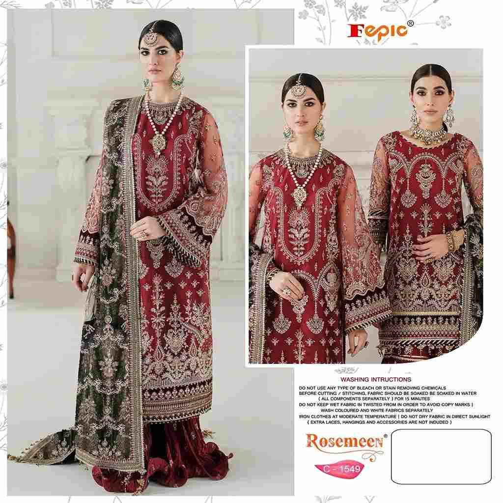 Fepic 1549 Colours By Fepic 1549-A To 1549-B Series Beautiful Pakistani Suits Stylish Fancy Colorful Party Wear & Occasional Wear Organza Embroidered Dresses At Wholesale Price