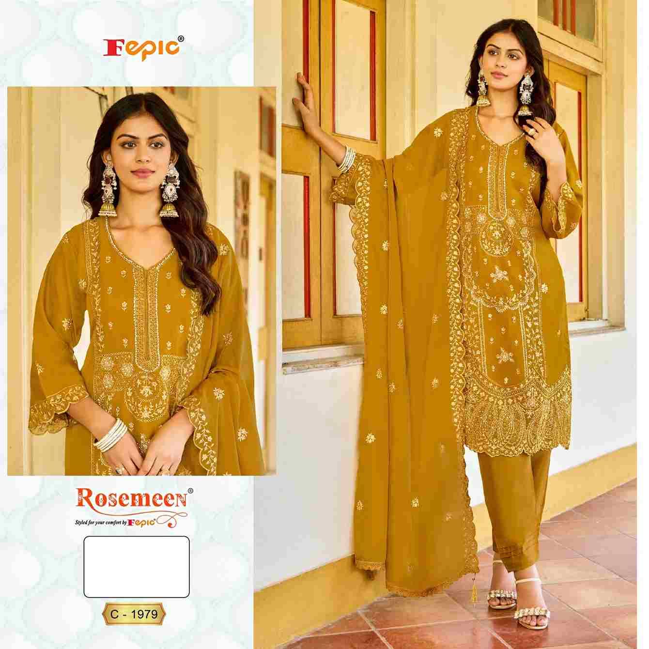 Fepic 1979 Colours By Fepic 1979-A To 1979-C Series Beautiful Pakistani Suits Stylish Fancy Colorful Party Wear & Occasional Wear Organza Embroidered Dresses At Wholesale Price