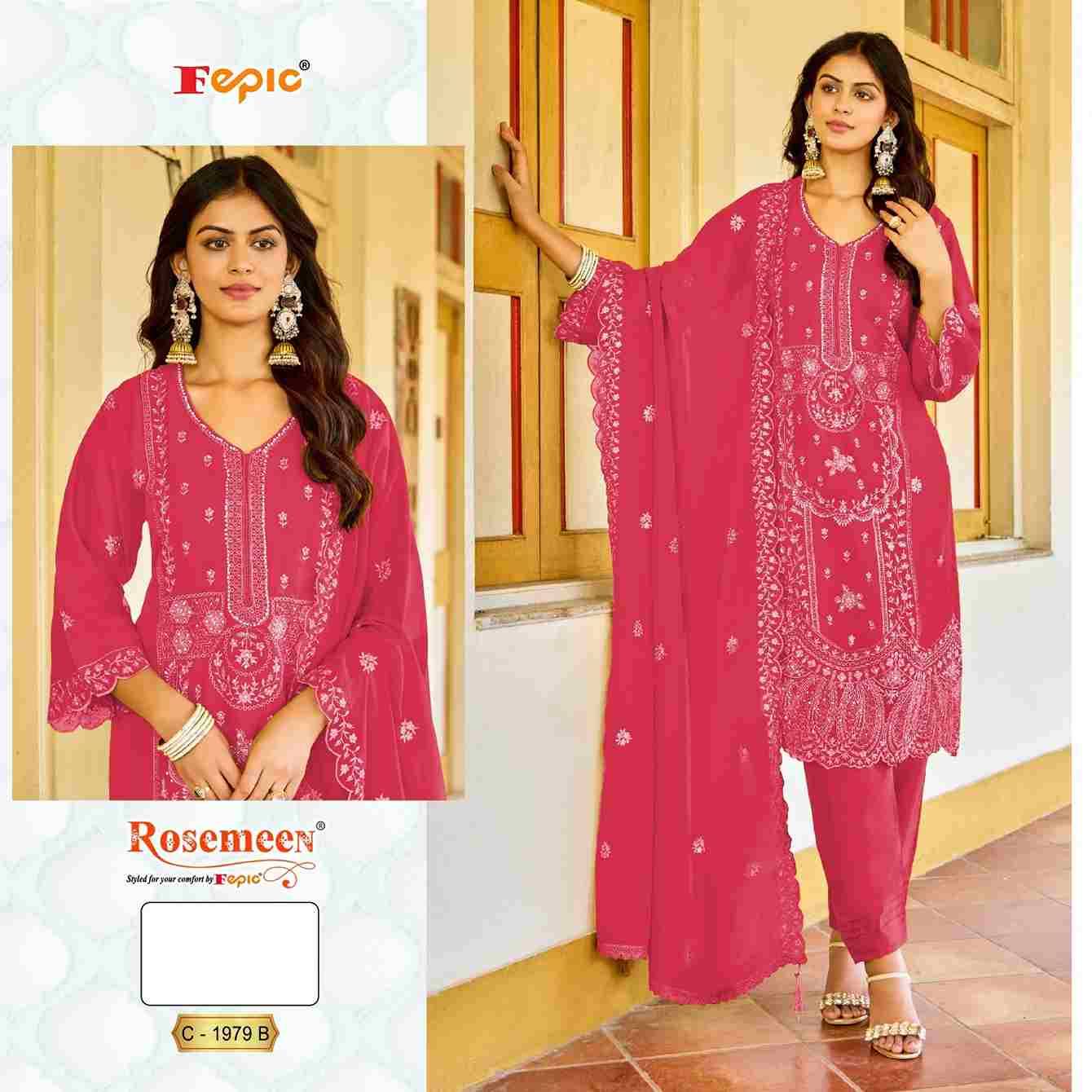 Fepic 1979 Colours By Fepic 1979-A To 1979-C Series Beautiful Pakistani Suits Stylish Fancy Colorful Party Wear & Occasional Wear Organza Embroidered Dresses At Wholesale Price