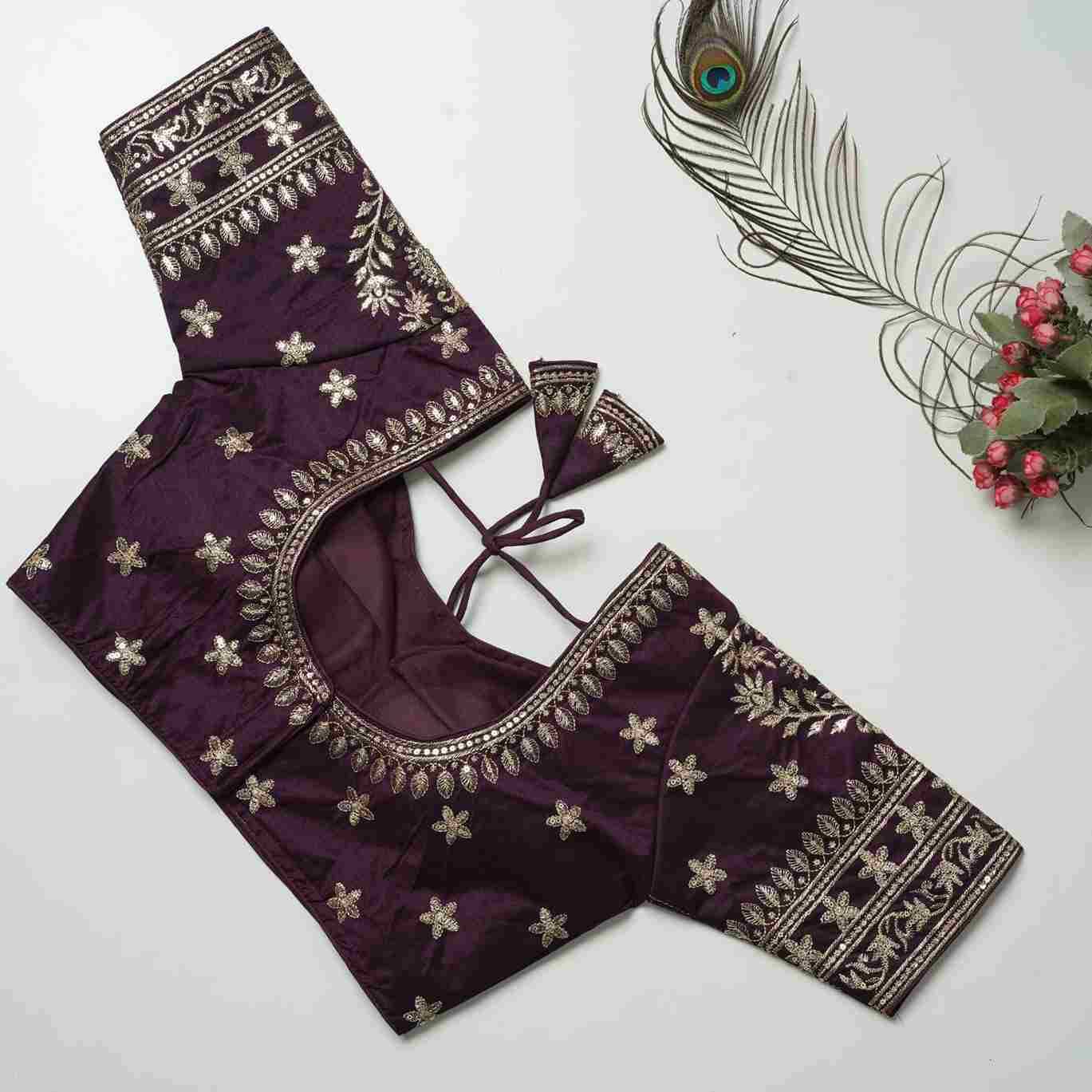 Kb-01 By Fashid Wholesale 01 To 09 Series Designer Beautiful Collection Occasional Wear & Party Wear Vichitra Silk Blouse At Wholesale Price