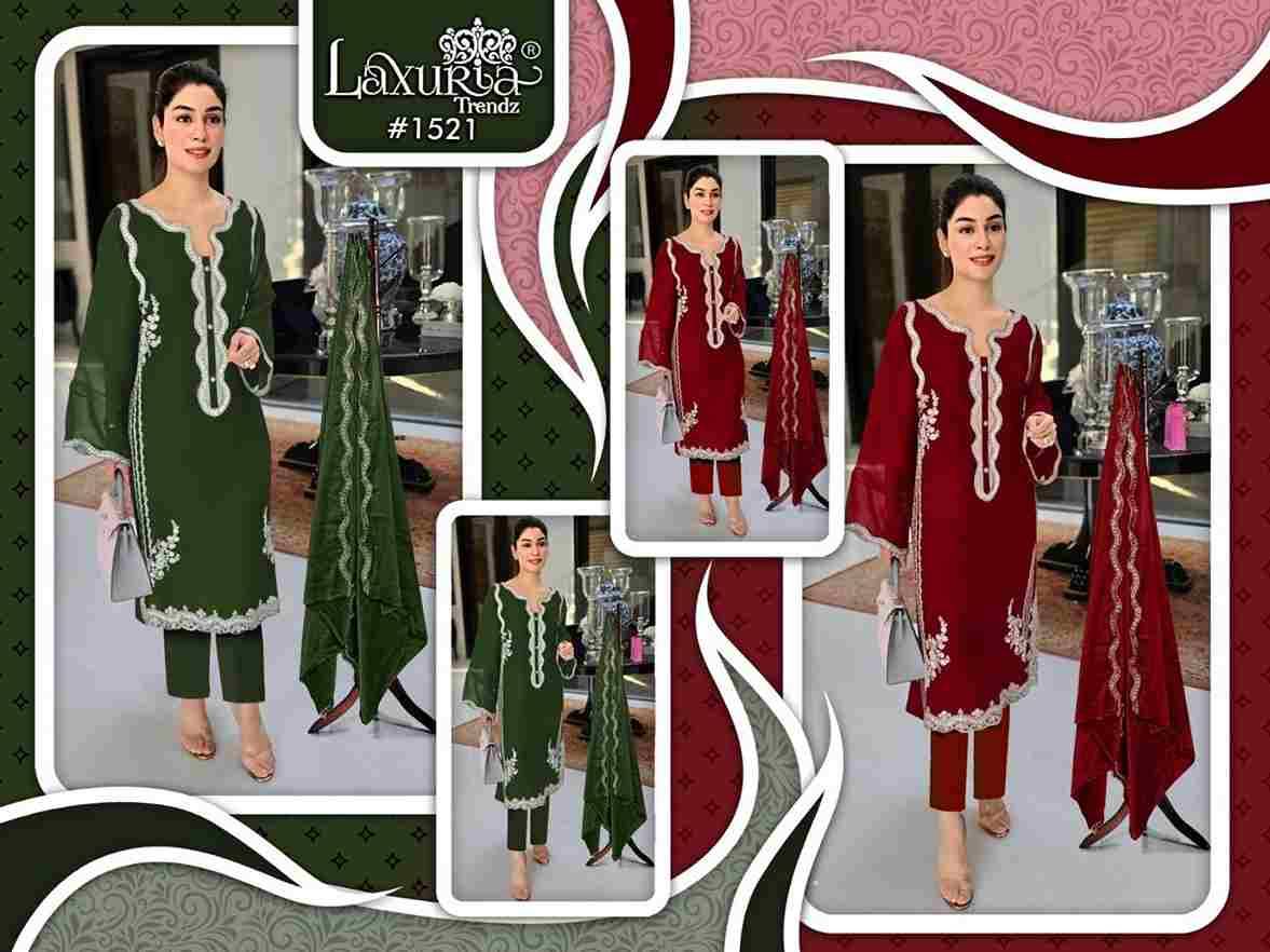 Luxuria Trendz 1521 Colours By Luxuria 1521-A To 1521-B Series Beautiful Pakistani Suits Colorful Stylish Fancy Casual Wear & Ethnic Wear Satin Dresses At Wholesale Price